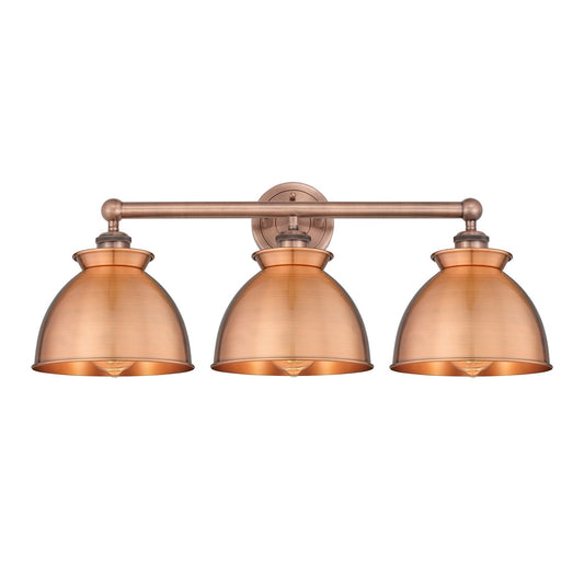 Innovations Adirondack 26in 3-Light Bath Vanity | Industrial Farmhouse Antique Copper Steel and Cast Brass with Antique Copper | Model 616-3W-AC-M14-AC