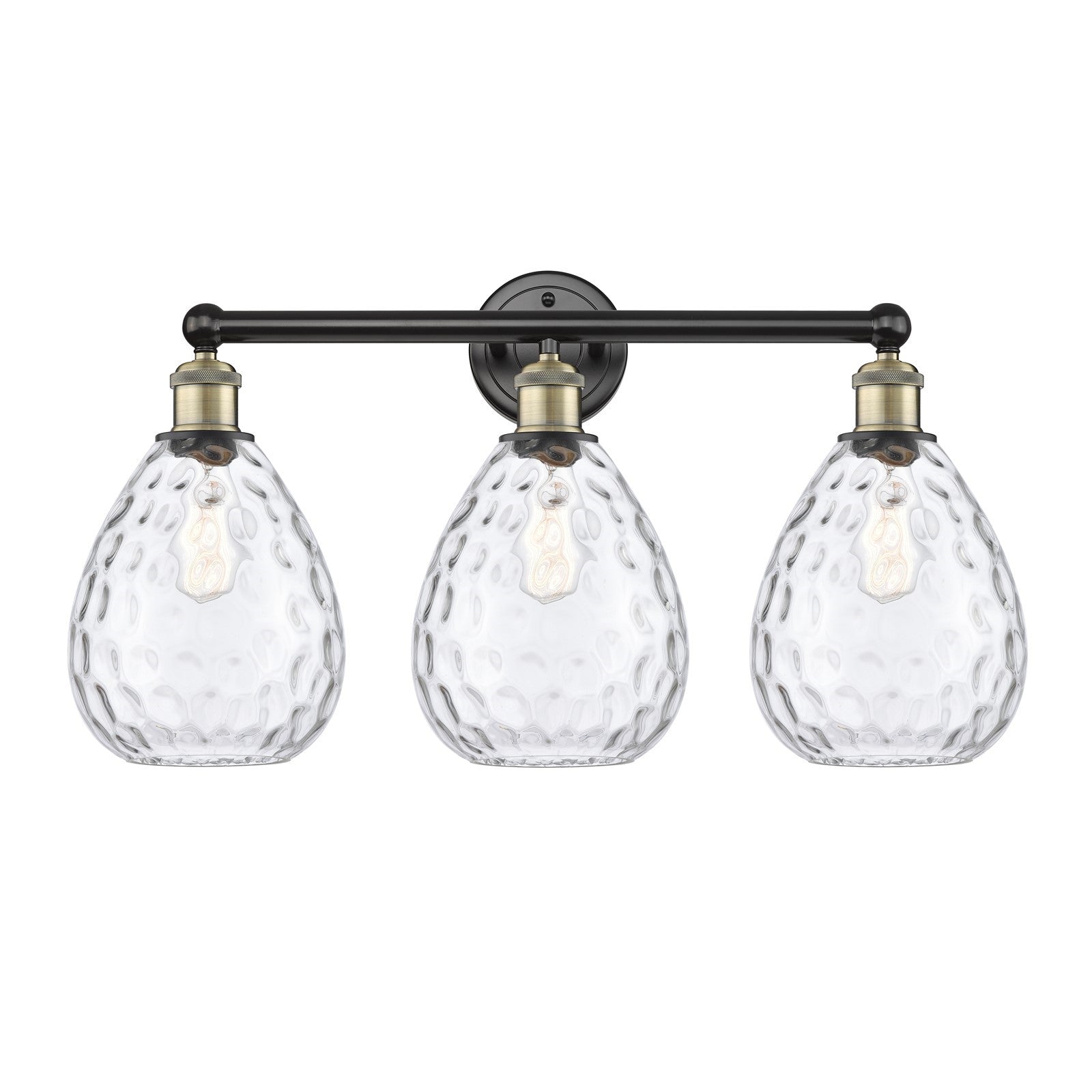 Innovations Waverly 26in 3-Light Bath Vanity Light | Industrial Black Antique Brass and Clear Glass | Bathroom Vanity | 26 x 14.25 | Model 616-3W-BAB-G372
