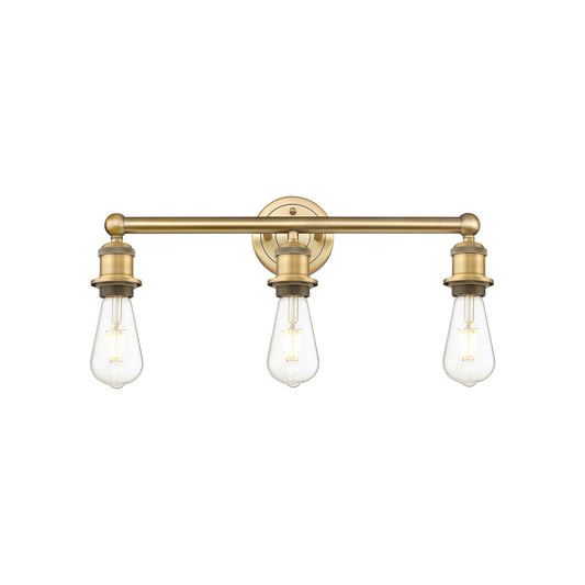 Innovations Edison 21in 3-Light Bath Vanity Light | Industrial Brushed Brass Steel and Vintage Bulbs | Bathroom Vanity | 21.38 x 6 x | Model 616-3W-BB
