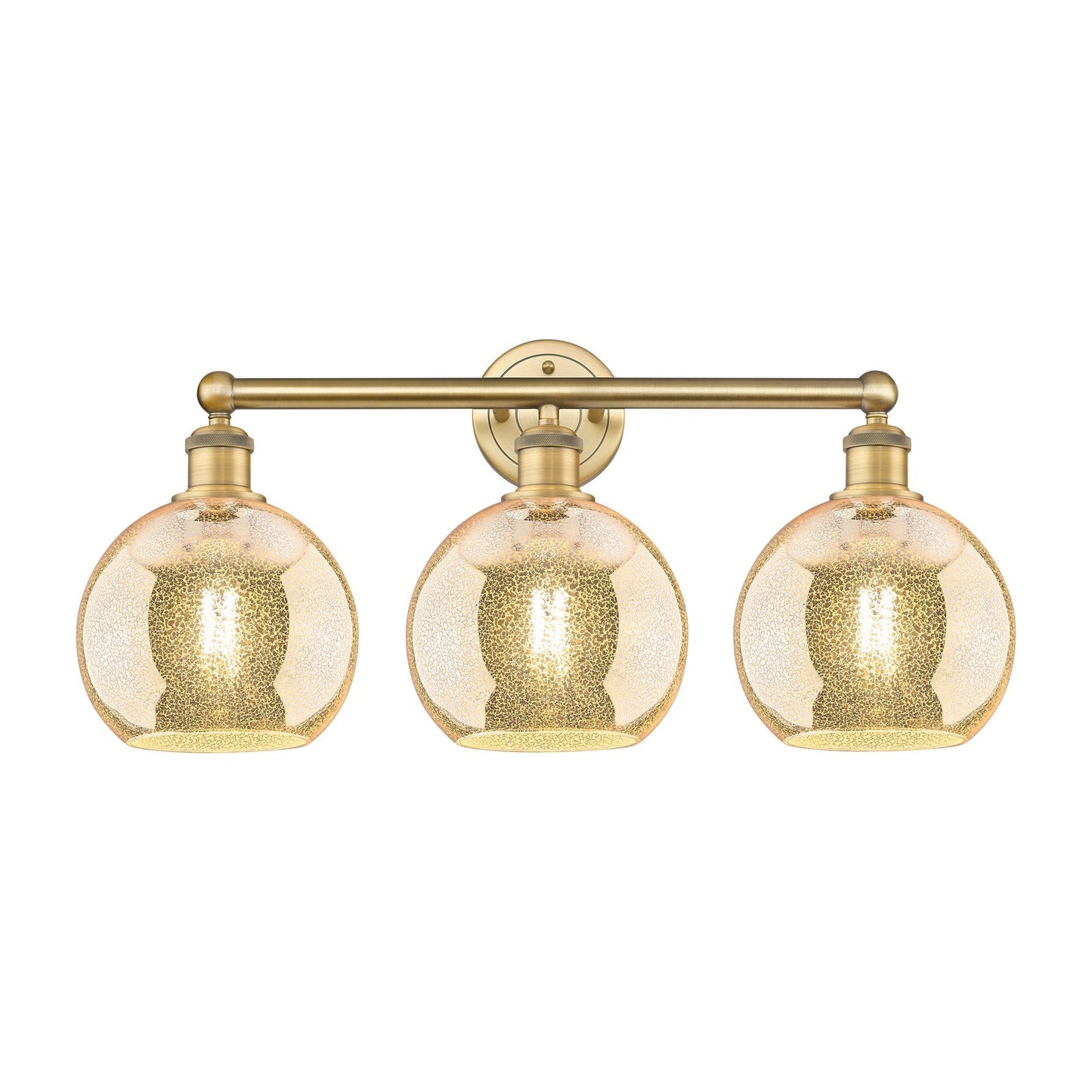 Innovations Athens 26in 3-Light Bath Vanity Light | Industrial Brushed Brass and Mercury Glass | Bathroom Vanity | 26 x 12.25 x | Model 616-3W-BB-G128-8