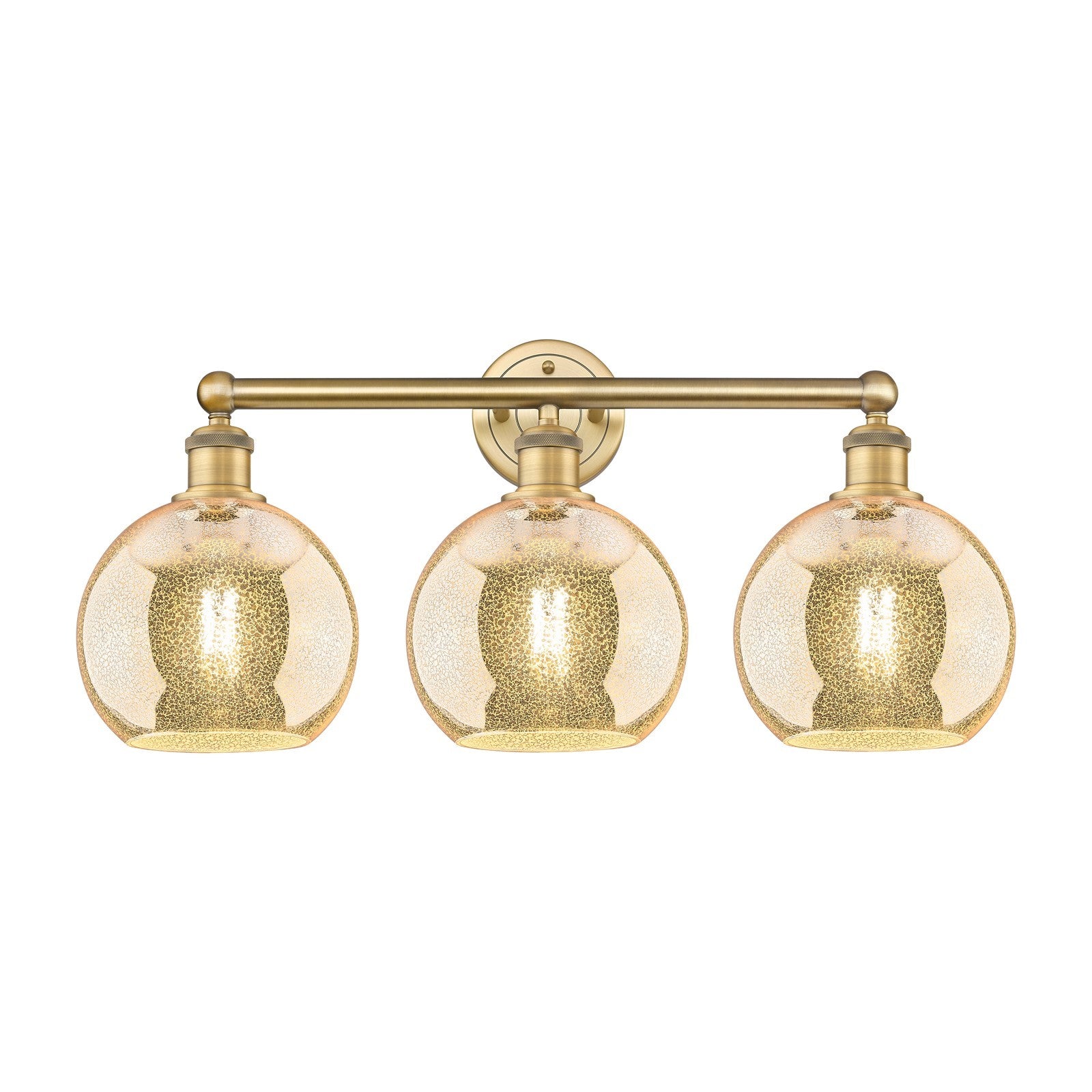 Innovations Athens 26in 3-Light Bath Vanity Light | Industrial Brushed Brass and Mercury Glass | Bathroom Vanity | 26 x 12.25 x | Model 616-3W-BB-G128-8