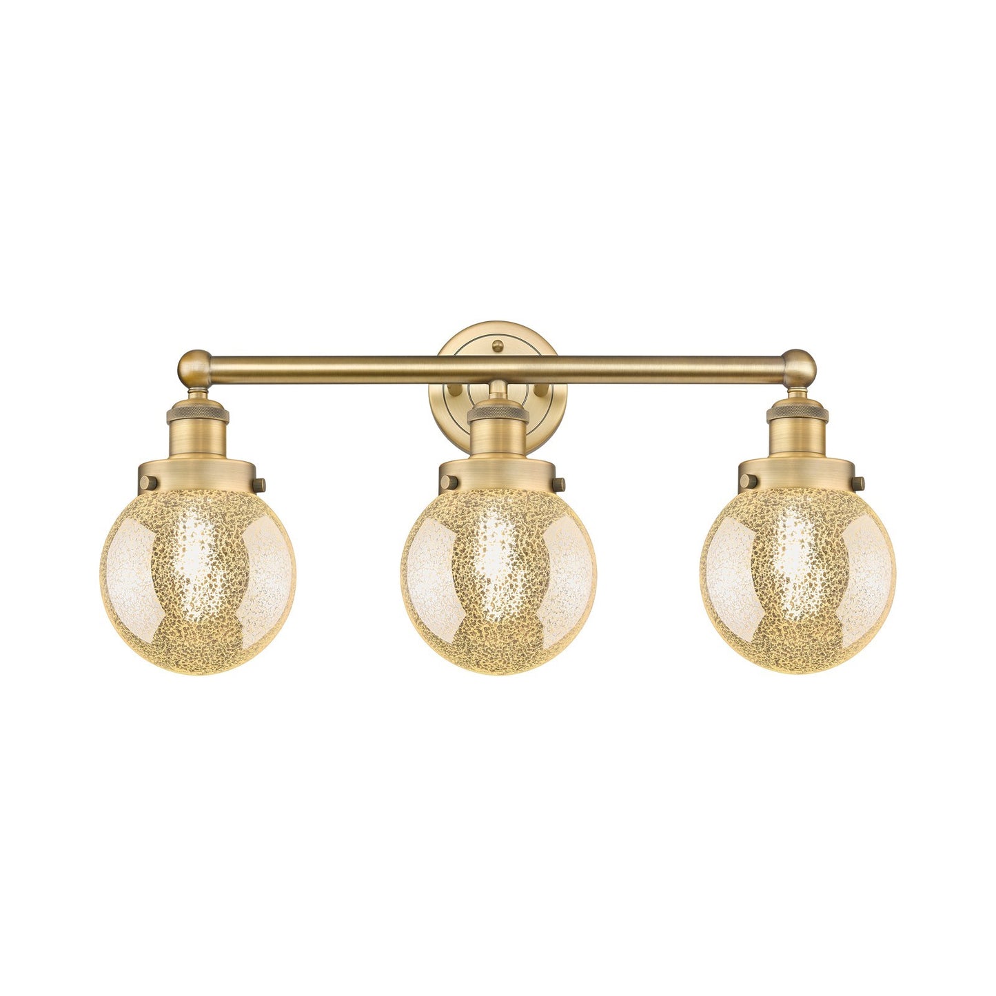 Innovations Beacon 24in 3-Light Bath Vanity Light | Industrial Brushed Brass Steel and Mercury Glass | Bathroom Vanity | 24 x | Model 616-3W-BB-G208-6
