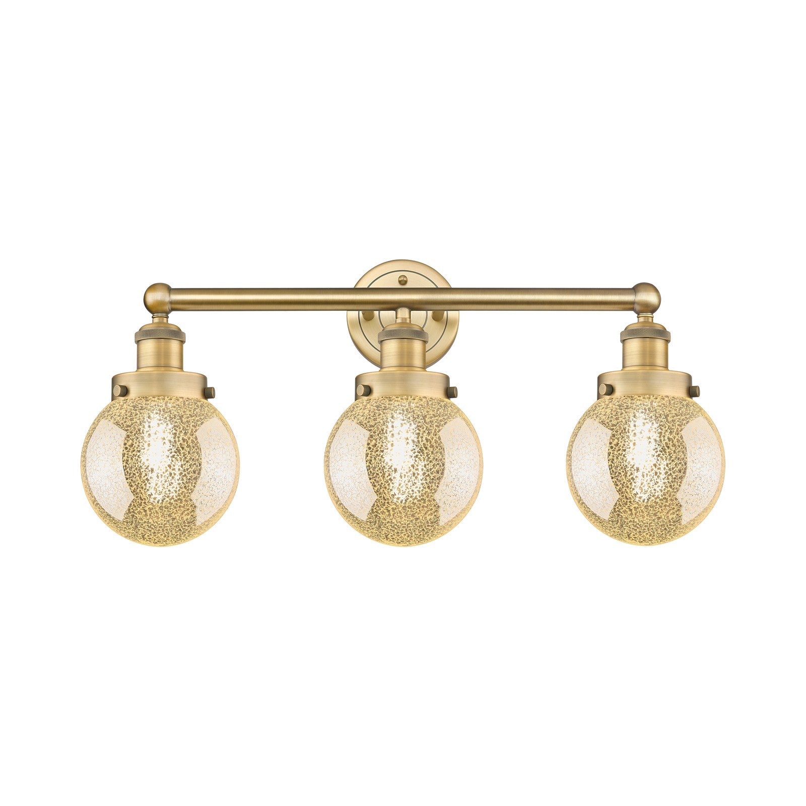 Innovations Beacon 24in 3-Light Bath Vanity Light | Industrial Brushed Brass Steel and Mercury Glass | Bathroom Vanity | 24 x | Model 616-3W-BB-G208-6