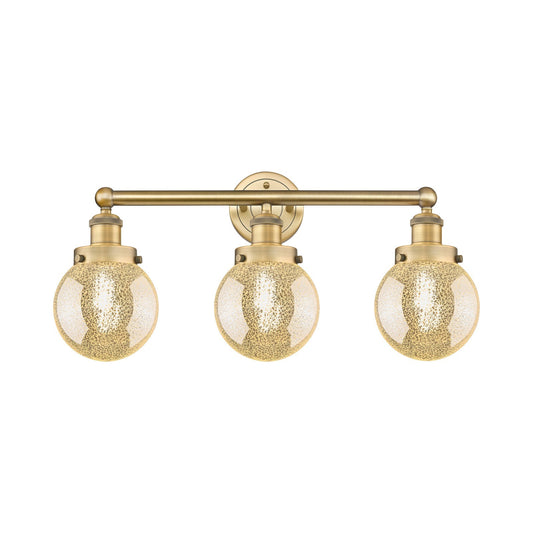 Innovations Beacon 24in 3-Light Bath Vanity Light | Industrial Brushed Brass Steel and Mercury Glass | Bathroom Vanity | 24 x | Model 616-3W-BB-G208-6