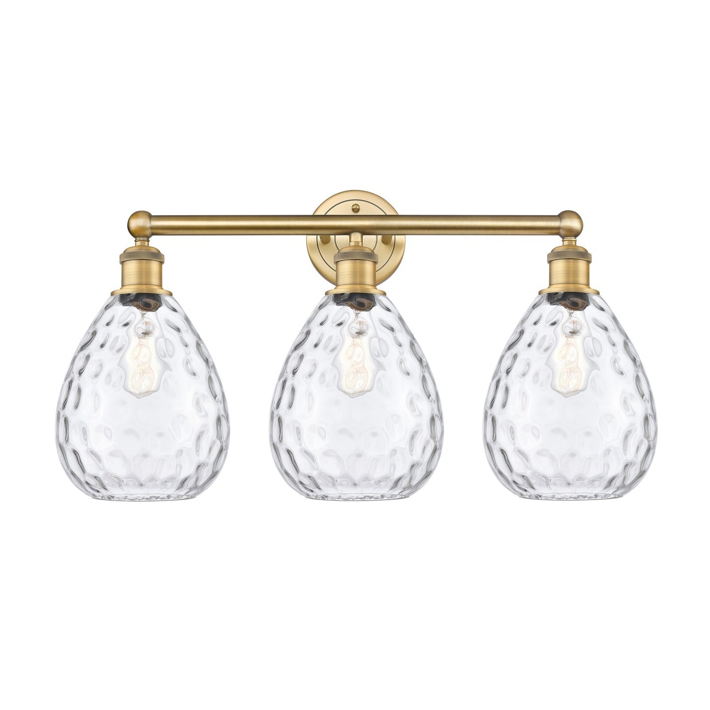 Innovations Waverly 26in 3-Light Bath Vanity Light | Industrial Brushed Brass Steel and Clear Glass | Bathroom Vanity & Powder Room | Model 616-3W-BB-G372