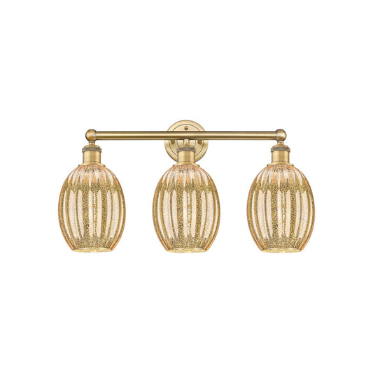 Innovations Preston Bulb 24in 3-Light Bath Vanity | Industrial Brushed Brass and Mercury Glass | Bathroom Vanity | 24.25 x 7.62 | Model 616-3W-BB-G459-6ME
