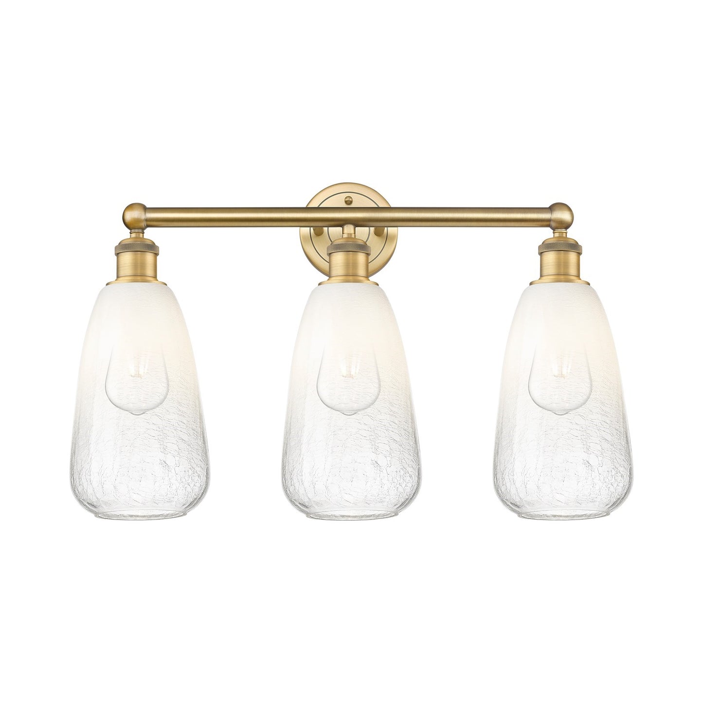 Innovations Brookhaven Almond 24in 3-Light Bath Vanity Light | Industrial Brushed Brass and Opal Glass | Bathroom Vanity | 24 x | Model 616-3W-BB-G480-6OP