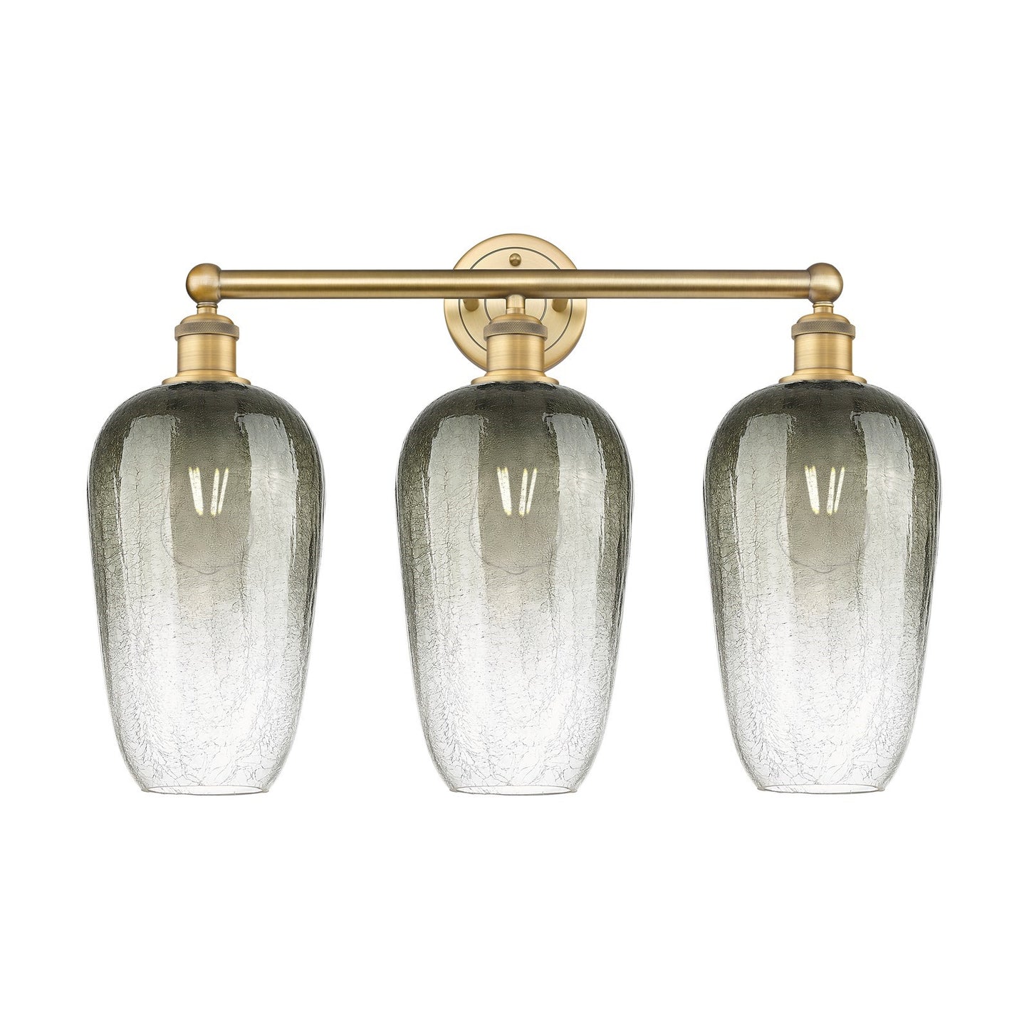 Innovations Brookhaven Flute 25in 3-Light Bath Vanity | Industrial Brushed Brass and Slate Glass | Bathroom Vanity Light | 25 x | Model 616-3W-BB-G484-7SL