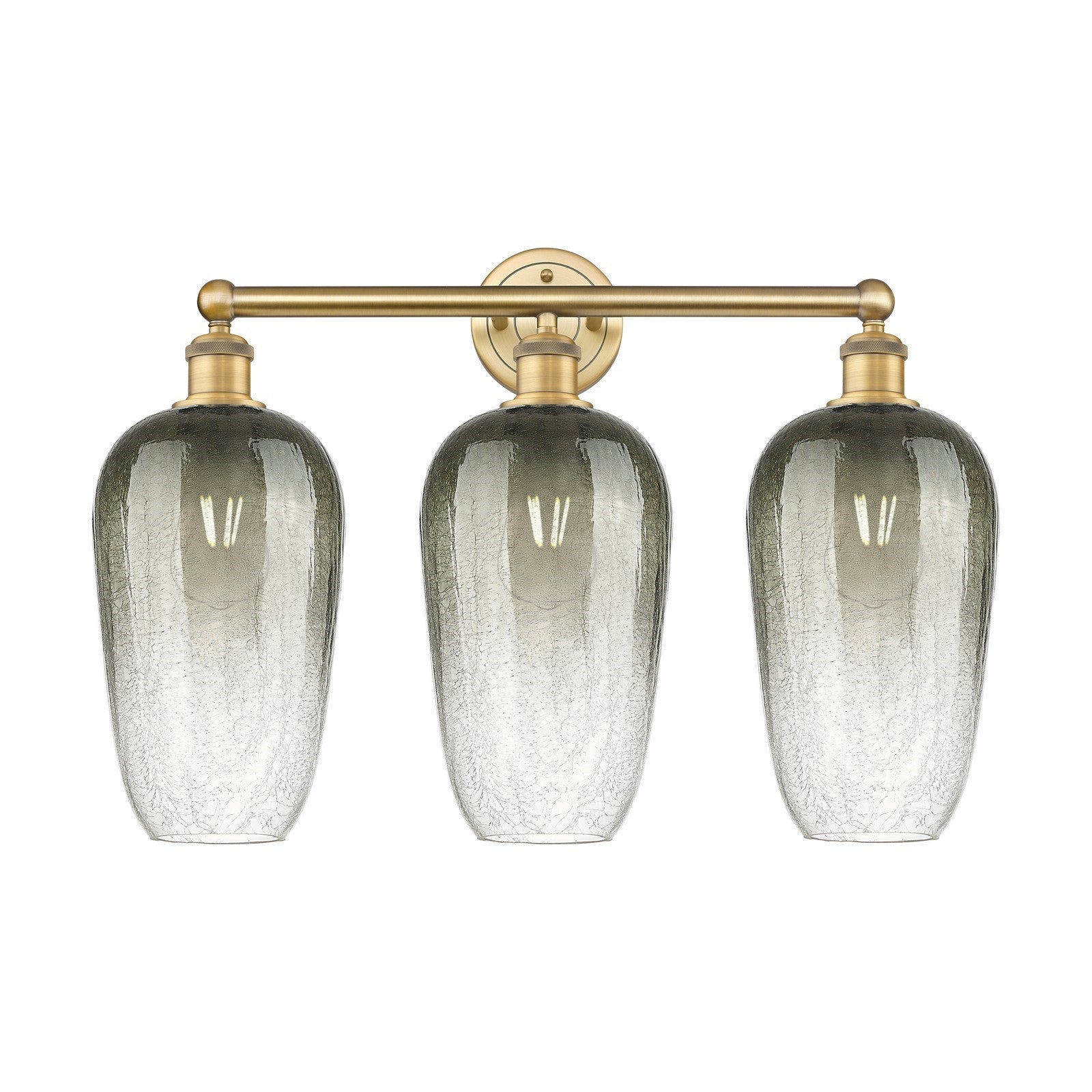 Innovations Brookhaven Flute 25in 3-Light Bath Vanity | Industrial Brushed Brass and Slate Glass | Bathroom Vanity Light | 25 x | Model 616-3W-BB-G484-7SL