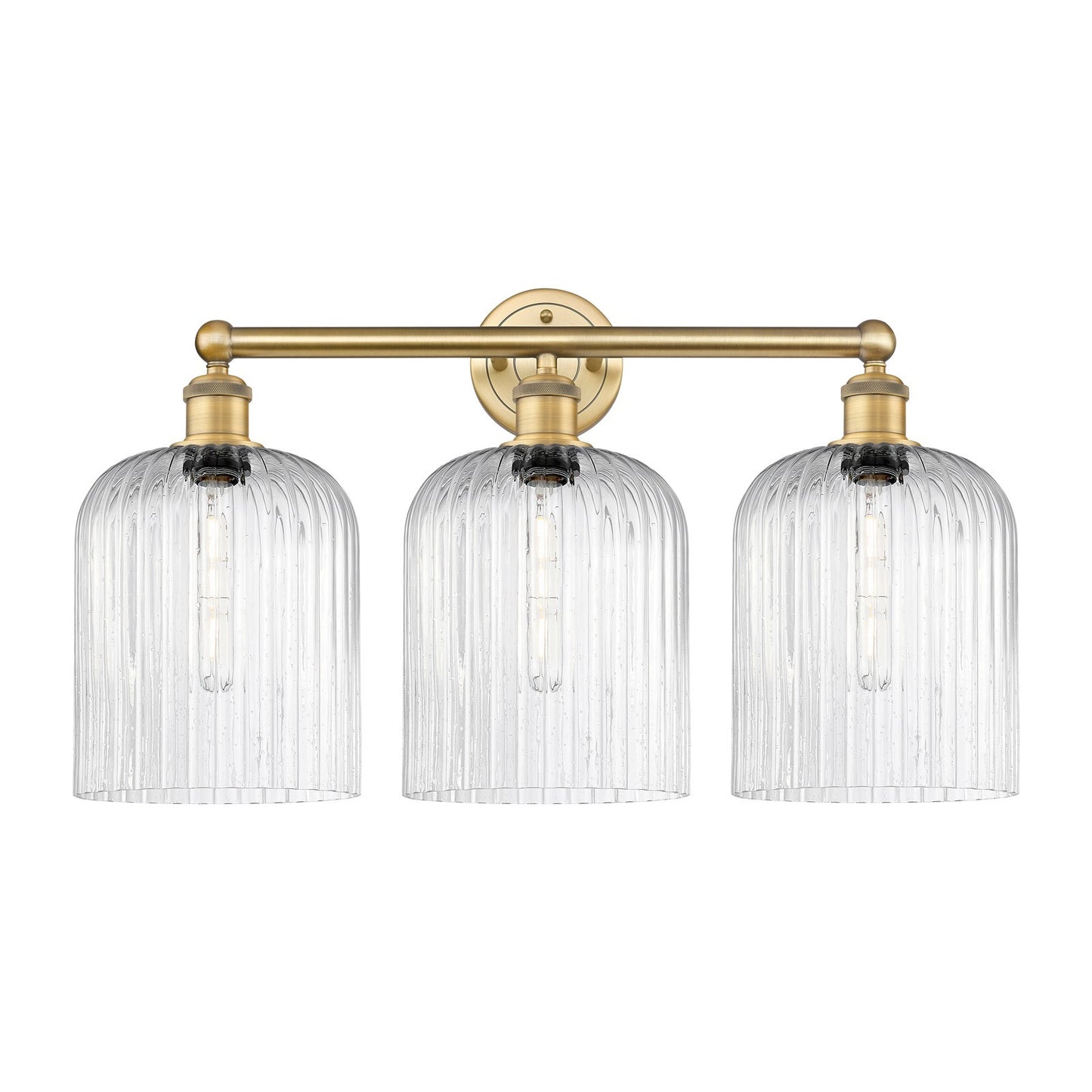 Innovations Bridal Veil 23in 3-Light Bath Vanity Light | Art Nouveau Brushed Brass and Seedy Glass | Bathroom Vanity | 23 x | Model 616-3W-BB-G559-8SDY