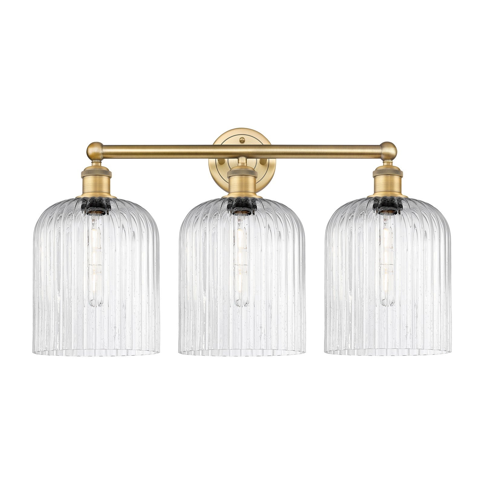Innovations Bridal Veil 23in 3-Light Bath Vanity Light | Art Nouveau Brushed Brass and Seedy Glass | Bathroom Vanity | 23 x | Model 616-3W-BB-G559-8SDY