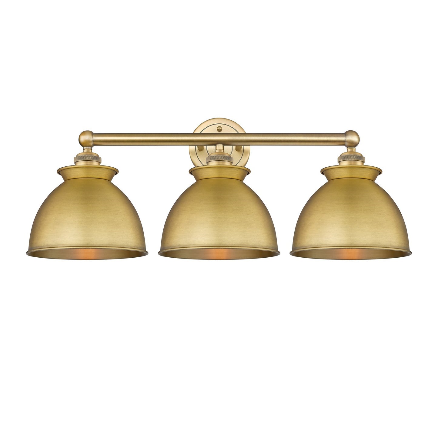 Innovations Adirondack 26in 3-Light Bath Vanity | Industrial Farmhouse Brushed Brass Steel and Cast Brass with Brushed Brass | Model 616-3W-BB-M14-BB