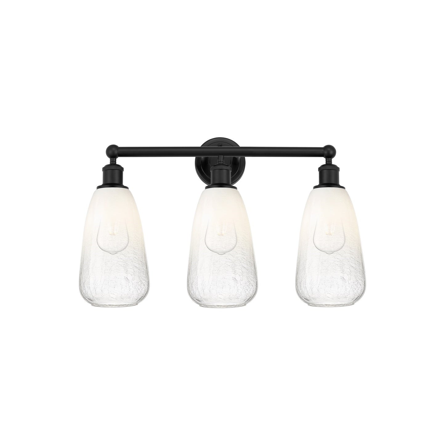Innovations Brookhaven Almond 24in 3-Light Bath Vanity | Industrial Modern Matte Black Steel and Opal Glass | Damp Rated | Model 616-3W-BK-G480-6OP