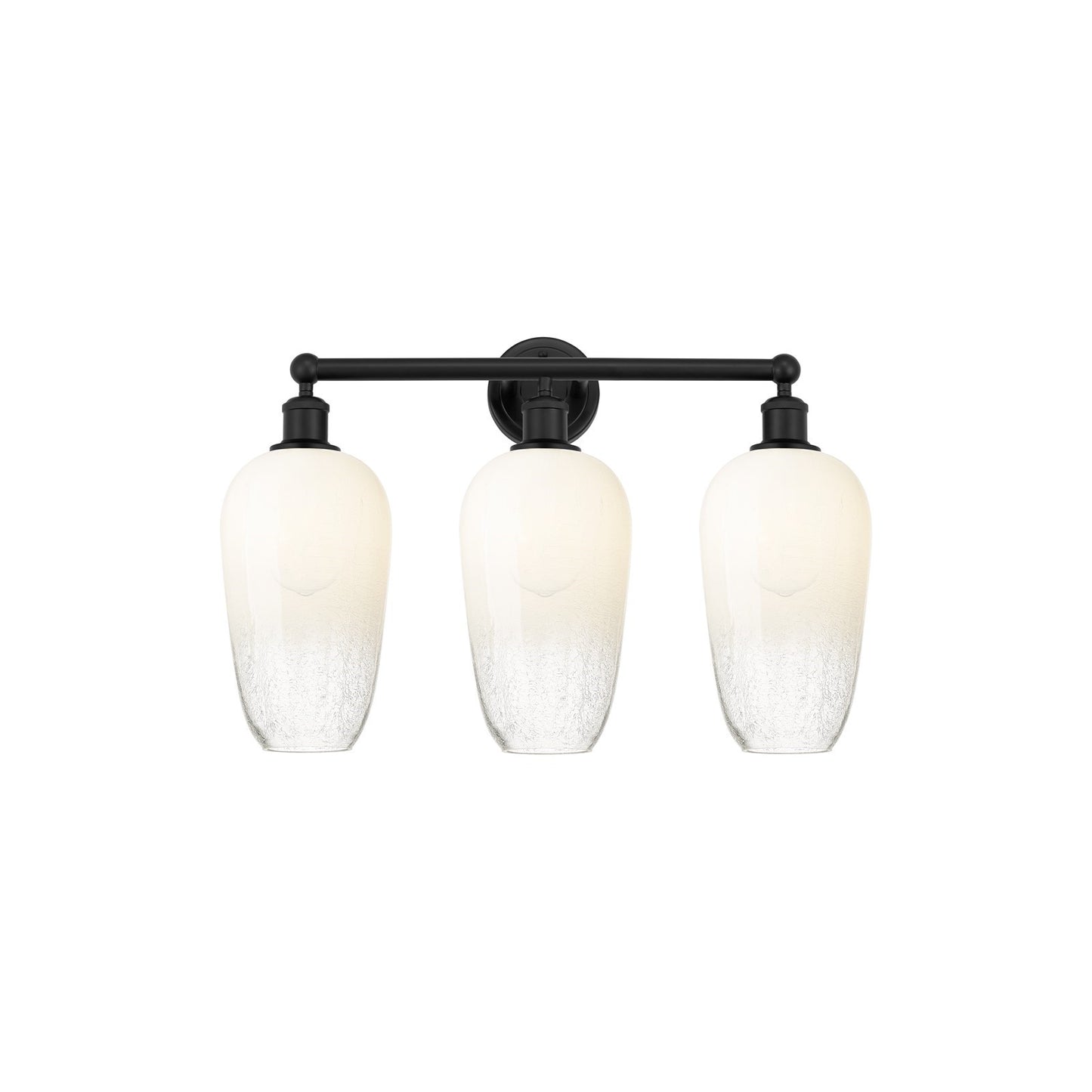 Innovations Brookhaven Flute 25in 3-Light Bath Vanity | Industrial Modern Matte Black Steel and Opal Glass | Bathroom Vanity | Model 616-3W-BK-G484-7OP
