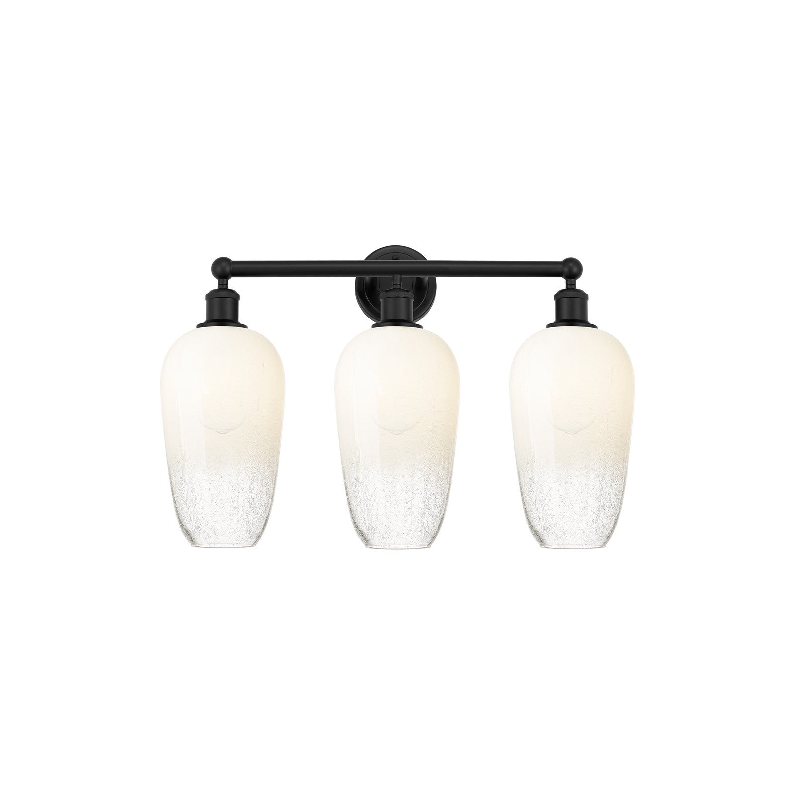 Innovations Brookhaven Flute 25in 3-Light Bath Vanity | Industrial Modern Matte Black Steel and Opal Glass | Bathroom Vanity | Model 616-3W-BK-G484-7OP