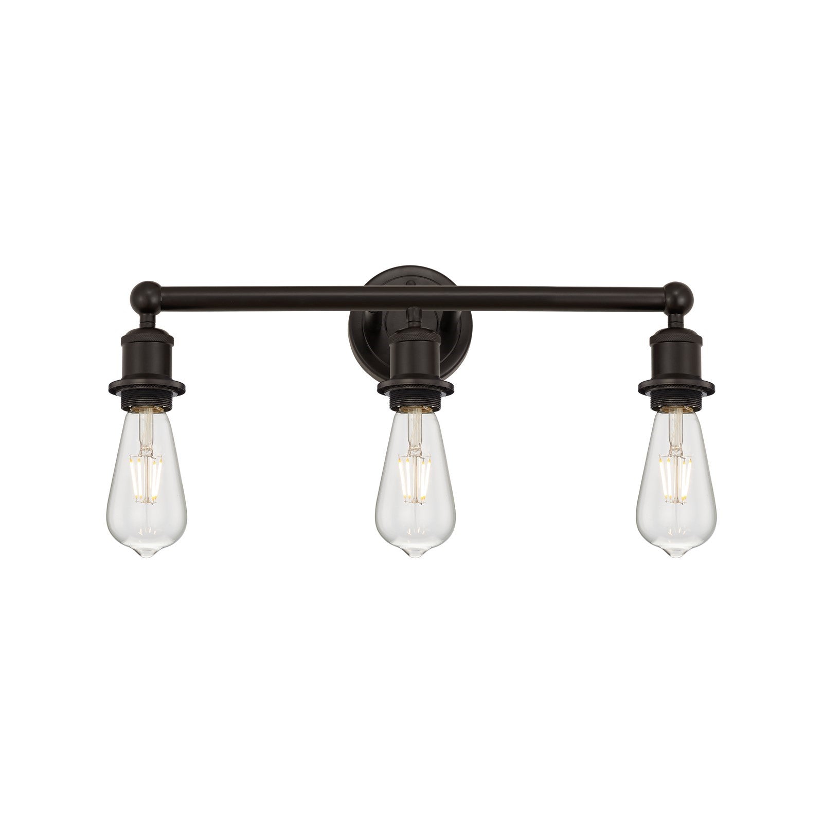 Innovations Edison 21in 3-Light Bath Vanity Light | Industrial Oil Rubbed Bronze Steel and Cast Brass | Bathroom Vanity & Powder Room | Model 616-3W-OB