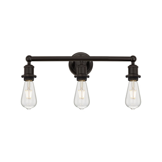 Innovations Edison 21in 3-Light Bath Vanity Light | Industrial Oil Rubbed Bronze Steel and Cast Brass | Bathroom Vanity & Powder Room | Model 616-3W-OB