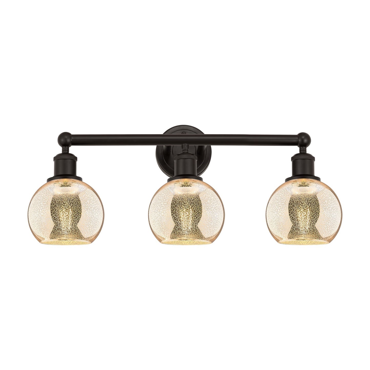Innovations Athens 24in 3-Light Bath Vanity | Industrial Oil Rubbed Bronze Steel and Mercury Glass | Bathroom Vanity | 23.88 x | Model 616-3W-OB-G128-6