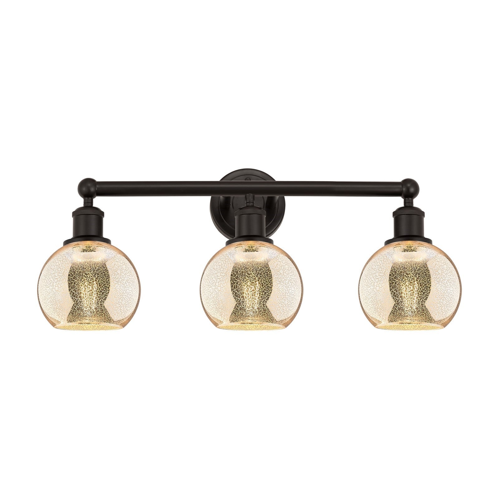 Innovations Athens 24in 3-Light Bath Vanity | Industrial Oil Rubbed Bronze Steel and Mercury Glass | Bathroom Vanity | 23.88 x | Model 616-3W-OB-G128-6