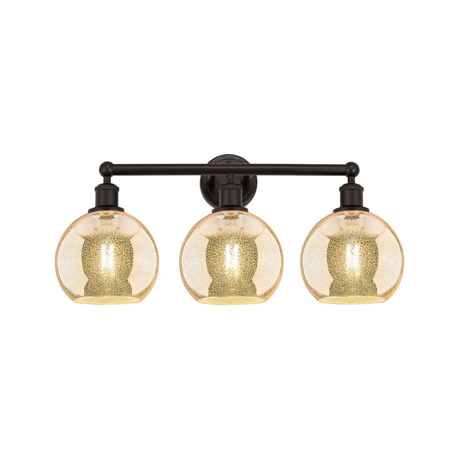 Innovations Athens 26in 3-Light Bath Vanity Light | Industrial Oil Rubbed Bronze Steel and Mercury Glass | Bathroom Vanity | 26 x | Model 616-3W-OB-G128-8