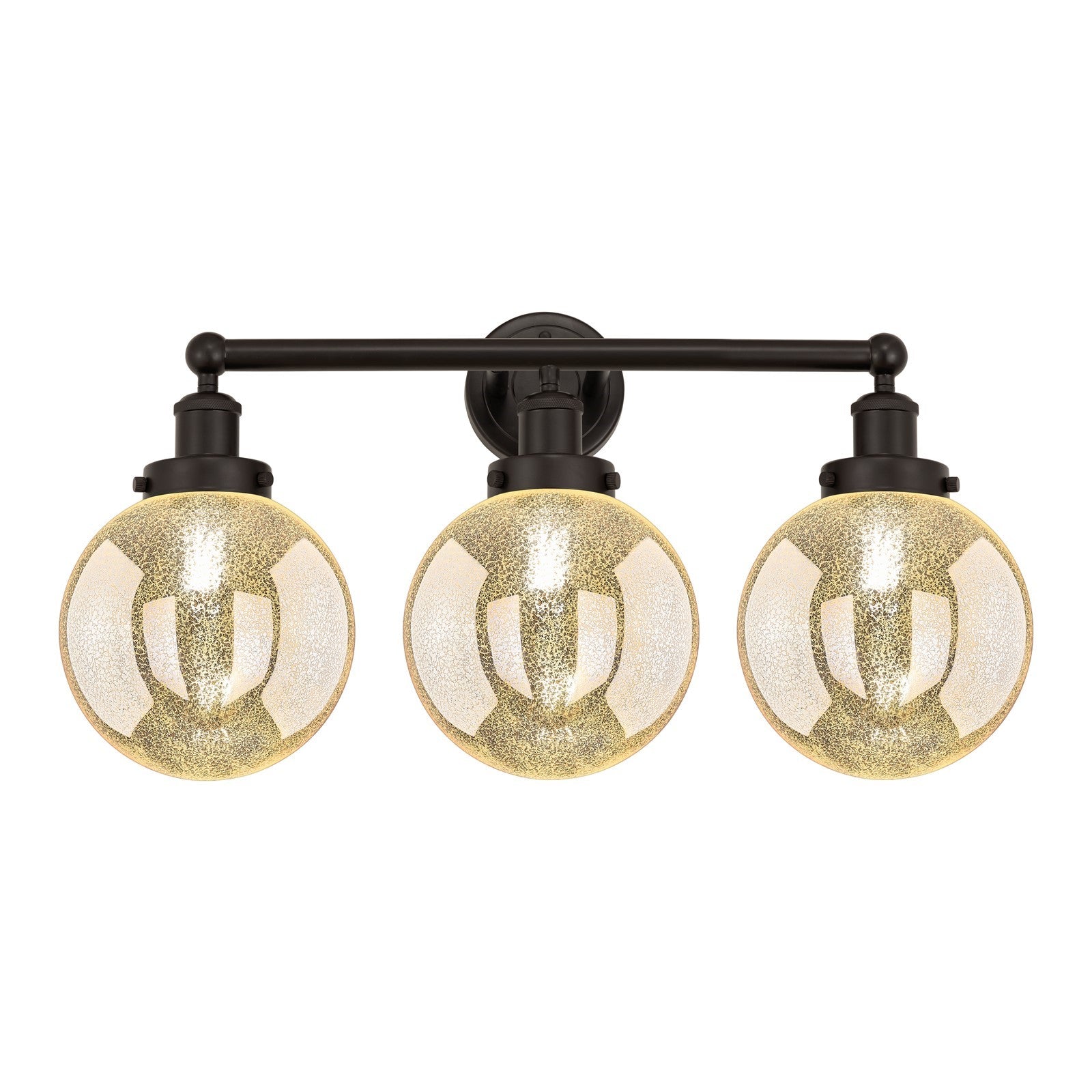 Innovations Beacon 26in 3-Light Bath Vanity Light | Industrial Oil Rubbed Bronze Steel and Mercury Glass | Bathroom Vanity | 26 x | Model 616-3W-OB-G208-8