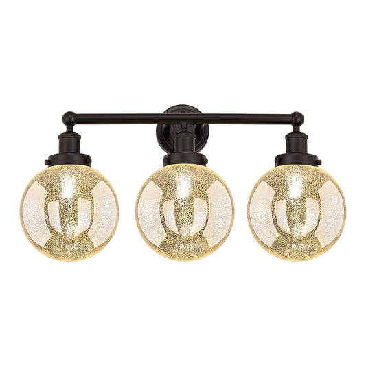 Innovations Beacon 26in 3-Light Bath Vanity Light | Industrial Oil Rubbed Bronze Steel and Mercury Glass | Bathroom Vanity | 26 x | Model 616-3W-OB-G208-8