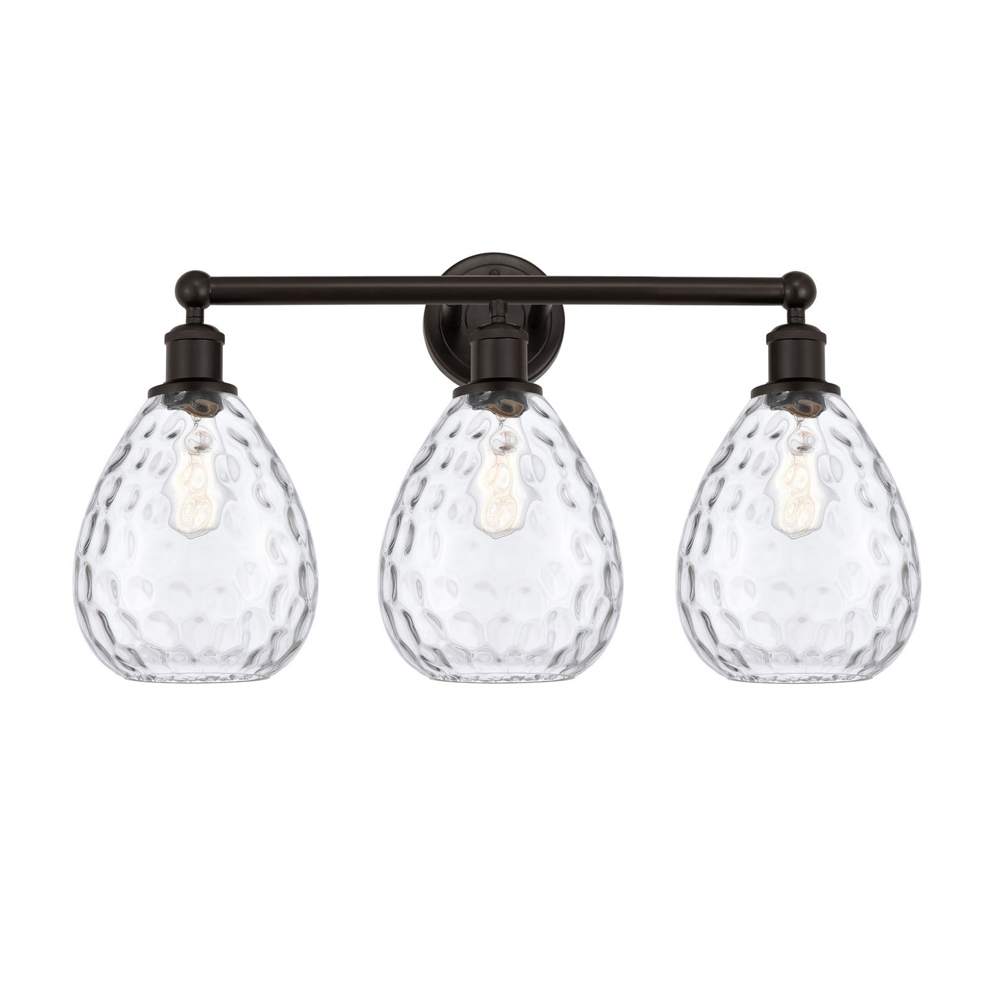 Innovations Waverly 26in 3-Light Bath Vanity Light | Industrial Oil Rubbed Bronze Steel and Clear Glass | Bathroom Vanity | 26 x | Model 616-3W-OB-G372