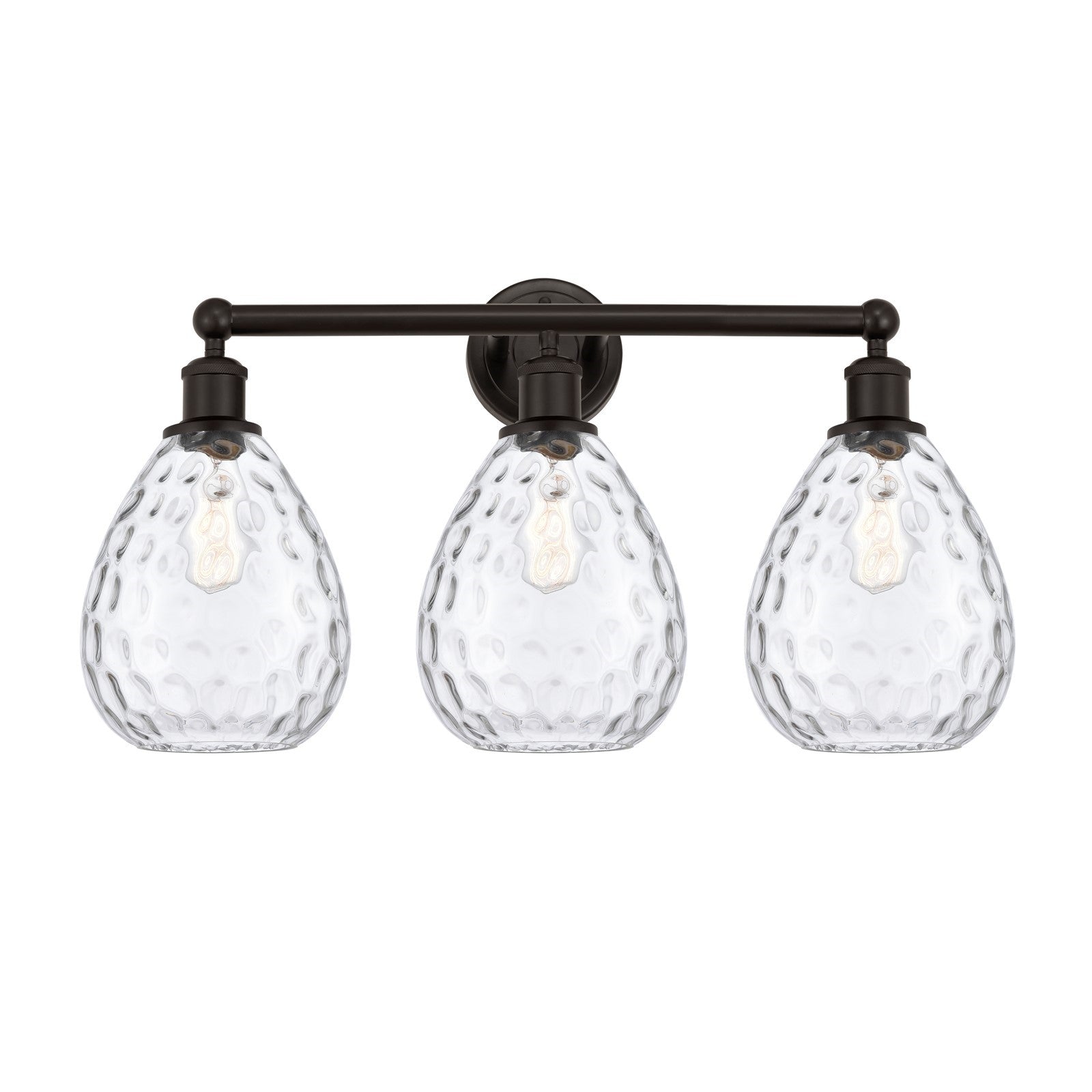 Innovations Waverly 26in 3-Light Bath Vanity Light | Industrial Oil Rubbed Bronze Steel and Clear Glass | Bathroom Vanity | 26 x | Model 616-3W-OB-G372