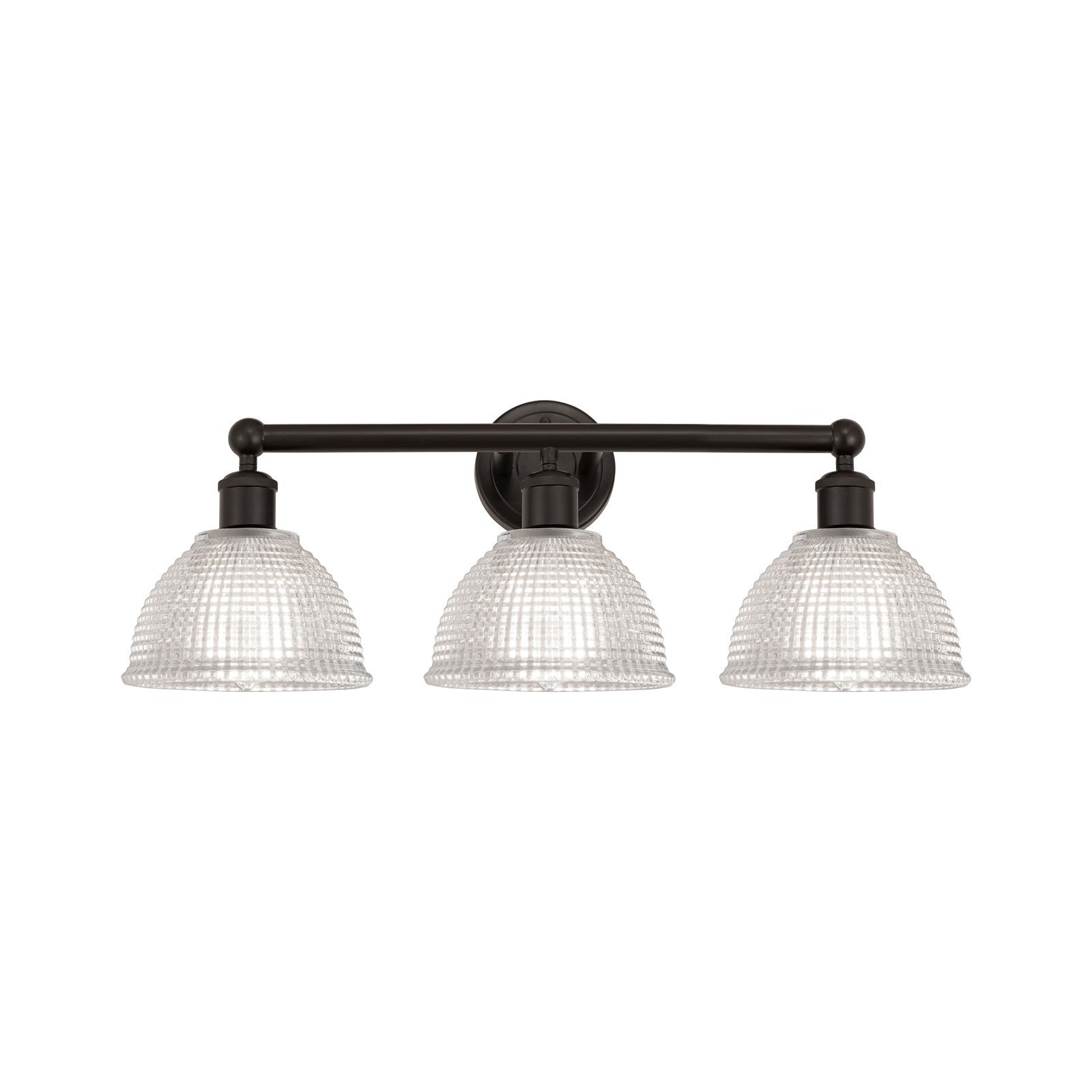 Innovations Arietta 26in 3-Light Bath Vanity Light | Industrial Oil Rubbed Bronze Steel and Clear Glass | Bathroom Vanity & Powder | Model 616-3W-OB-G422