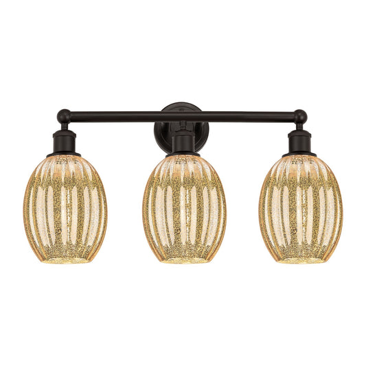 Innovations Preston Bulb 24in 3-Light Bath Vanity | Industrial Oil Rubbed Bronze Steel and Mercury Glass | Bathroom Vanity | Model 616-3W-OB-G459-6ME