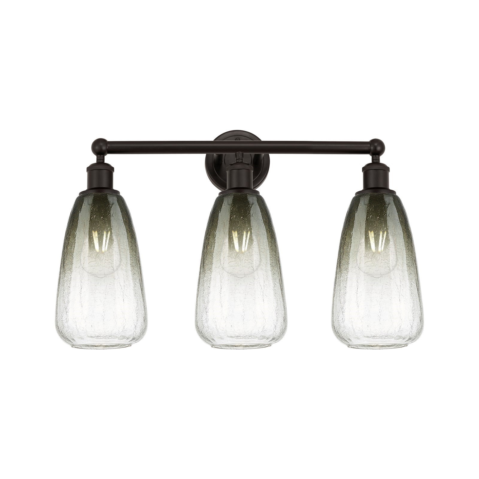 Innovations Brookhaven Almond 24in 3-Light Bath Vanity Light | Industrial Oil Rubbed Bronze and Slate Glass | Bathroom Vanity | Model 616-3W-OB-G480-6SL