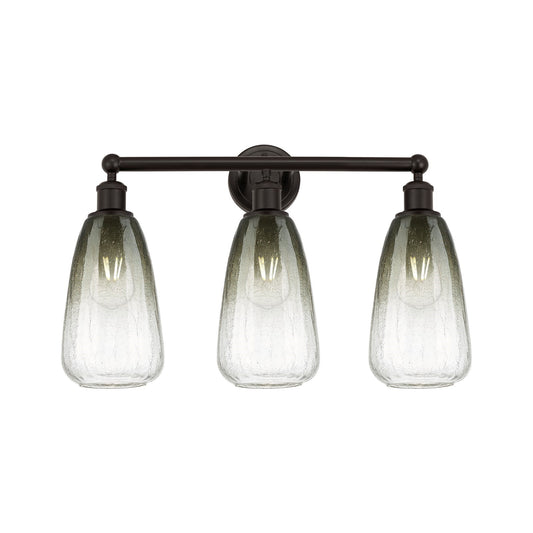 Innovations Brookhaven Almond 24in 3-Light Bath Vanity Light | Industrial Oil Rubbed Bronze and Slate Glass | Bathroom Vanity | Model 616-3W-OB-G480-6SL