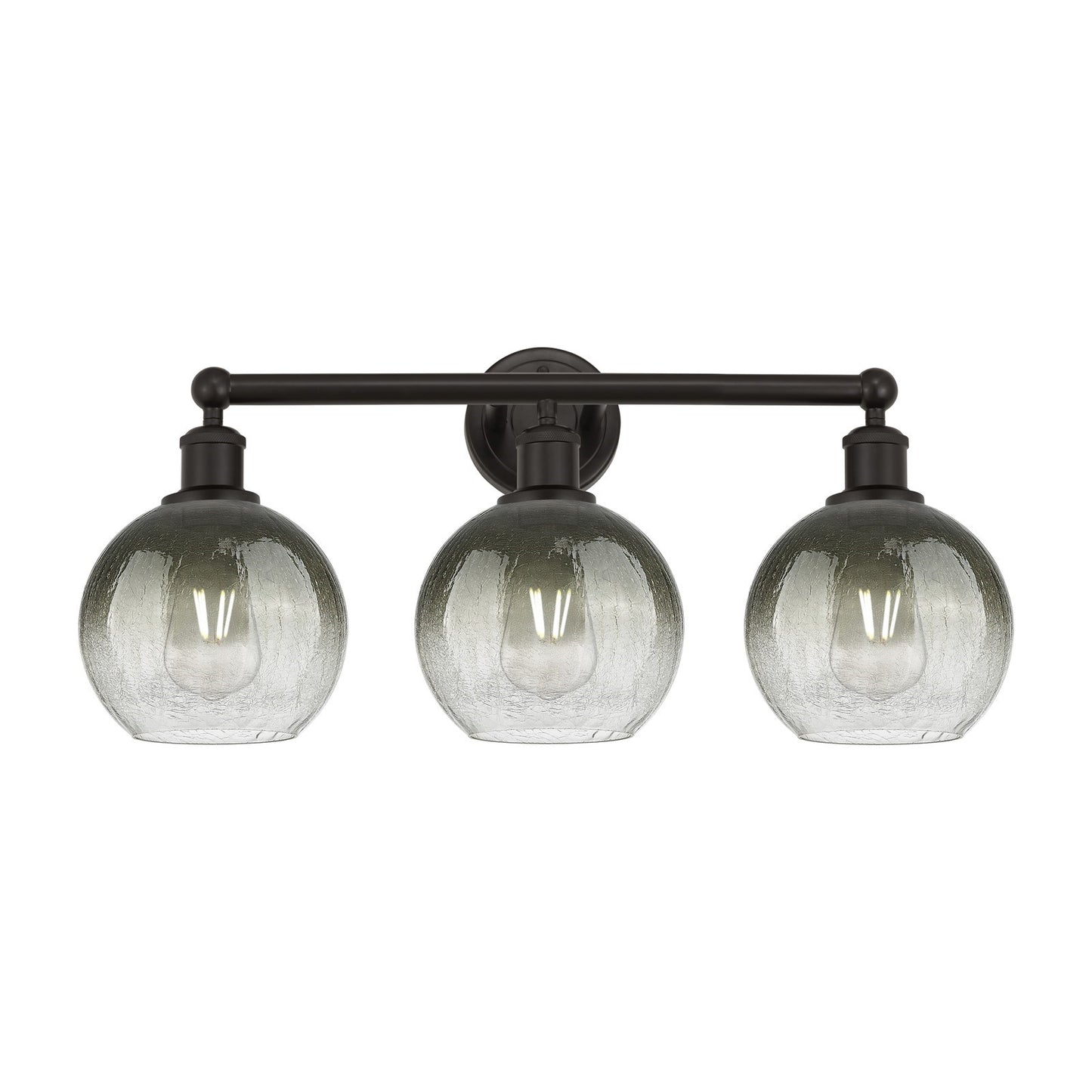 Innovations Brookhaven Globe 26in 3-Light Bath Vanity Light | Industrial Oil Rubbed Bronze Steel and Slate Glass | Bathroom | Model 616-3W-OB-G483-8SL