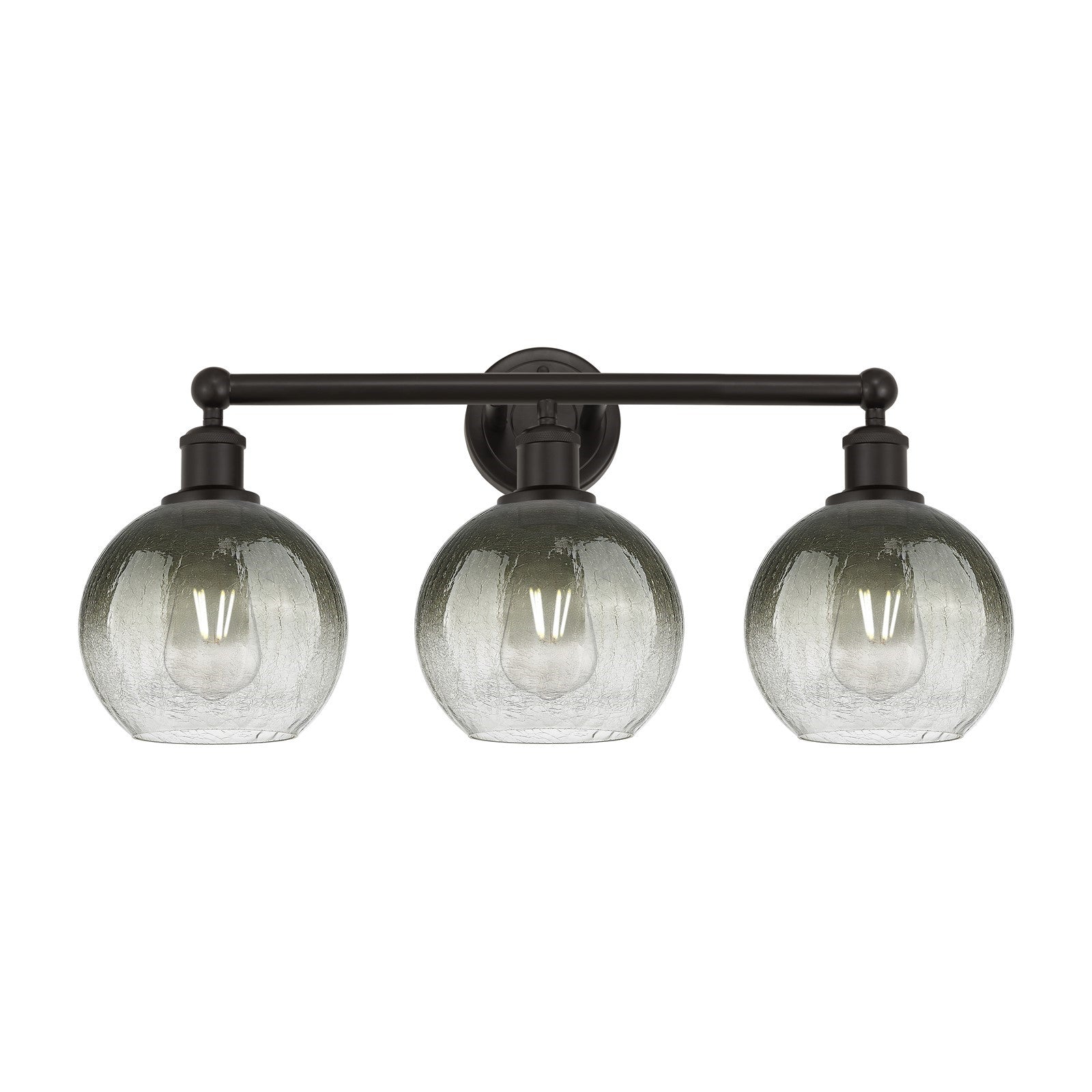 Innovations Brookhaven Globe 26in 3-Light Bath Vanity Light | Industrial Oil Rubbed Bronze Steel and Slate Glass | Bathroom | Model 616-3W-OB-G483-8SL