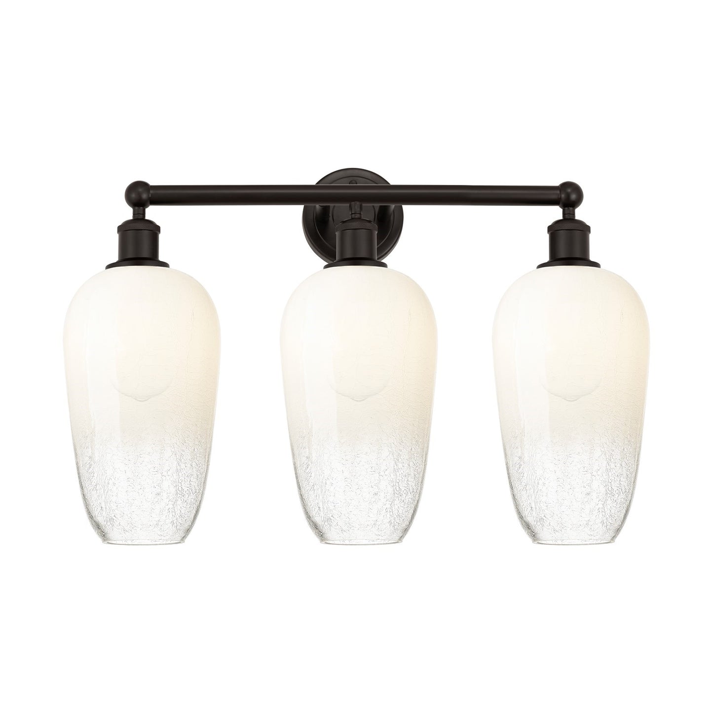 Innovations Brookhaven Flute 25in 3-Light Bath Vanity Light | Industrial Oil Rubbed Bronze Steel and Opal Glass | Bathroom | Model 616-3W-OB-G484-7OP