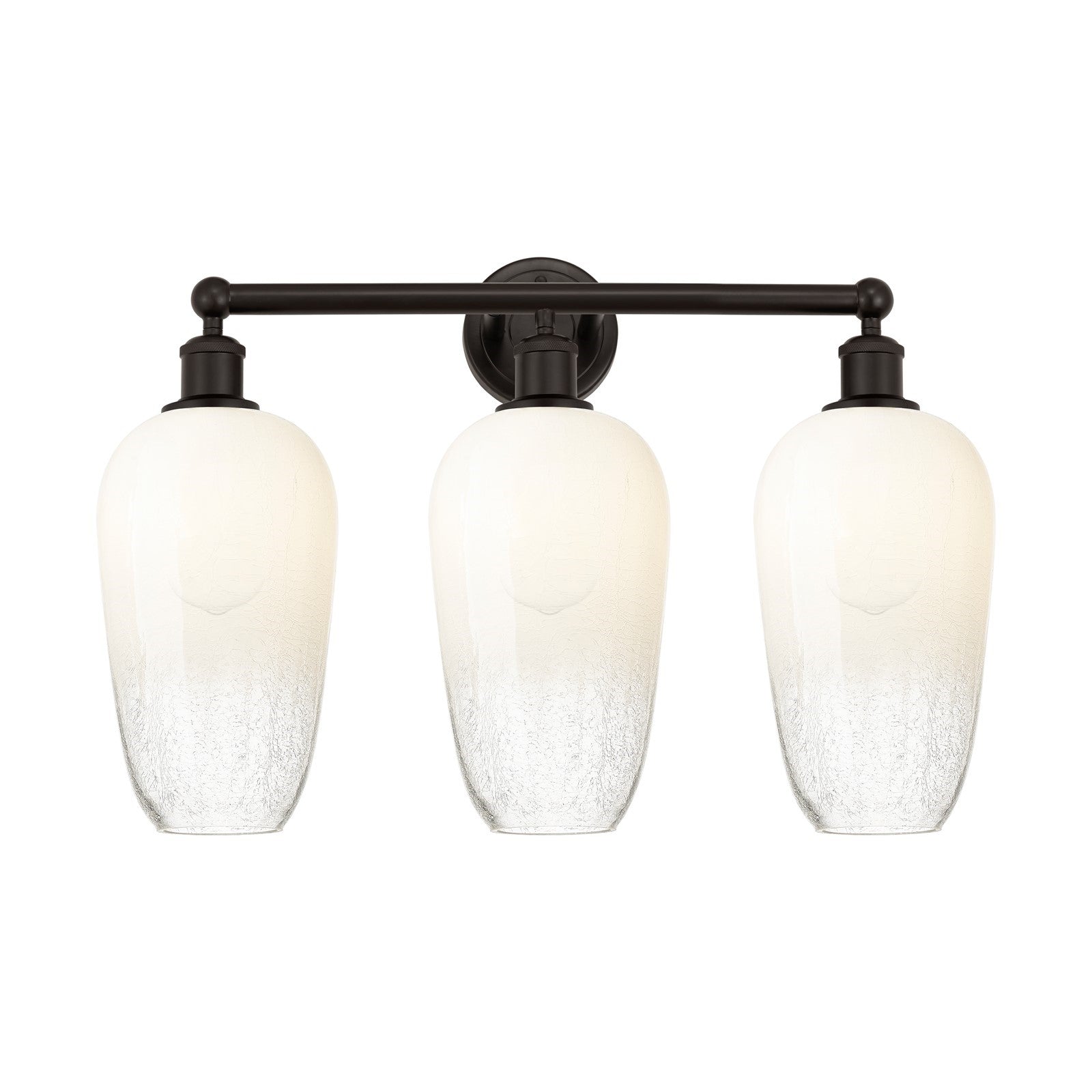 Innovations Brookhaven Flute 25in 3-Light Bath Vanity Light | Industrial Oil Rubbed Bronze Steel and Opal Glass | Bathroom | Model 616-3W-OB-G484-7OP