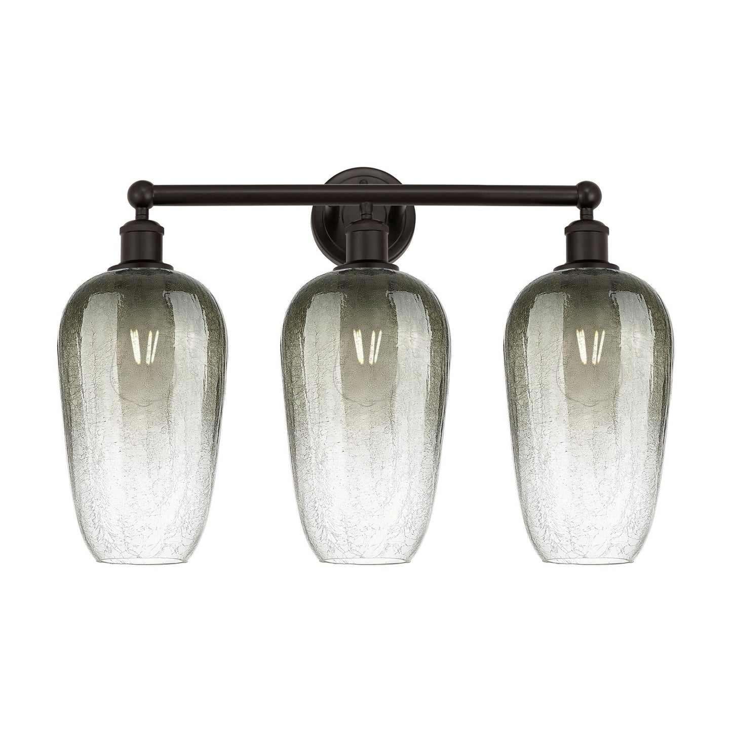 Innovations Brookhaven Flute 25in 3-Light Bath Vanity Light | Industrial Oil Rubbed Bronze Steel and Slate Glass | Bathroom | Model 616-3W-OB-G484-7SL