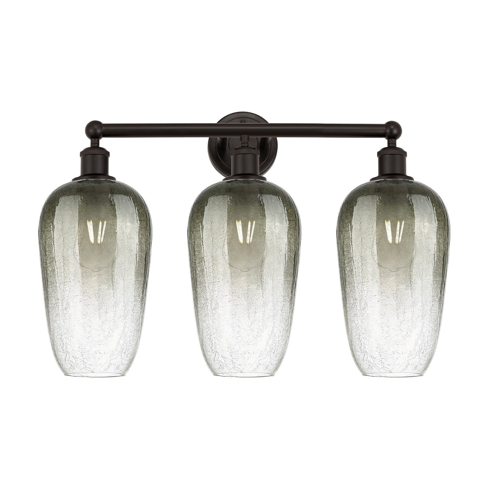 Innovations Brookhaven Flute 25in 3-Light Bath Vanity Light | Industrial Oil Rubbed Bronze Steel and Slate Glass | Bathroom | Model 616-3W-OB-G484-7SL