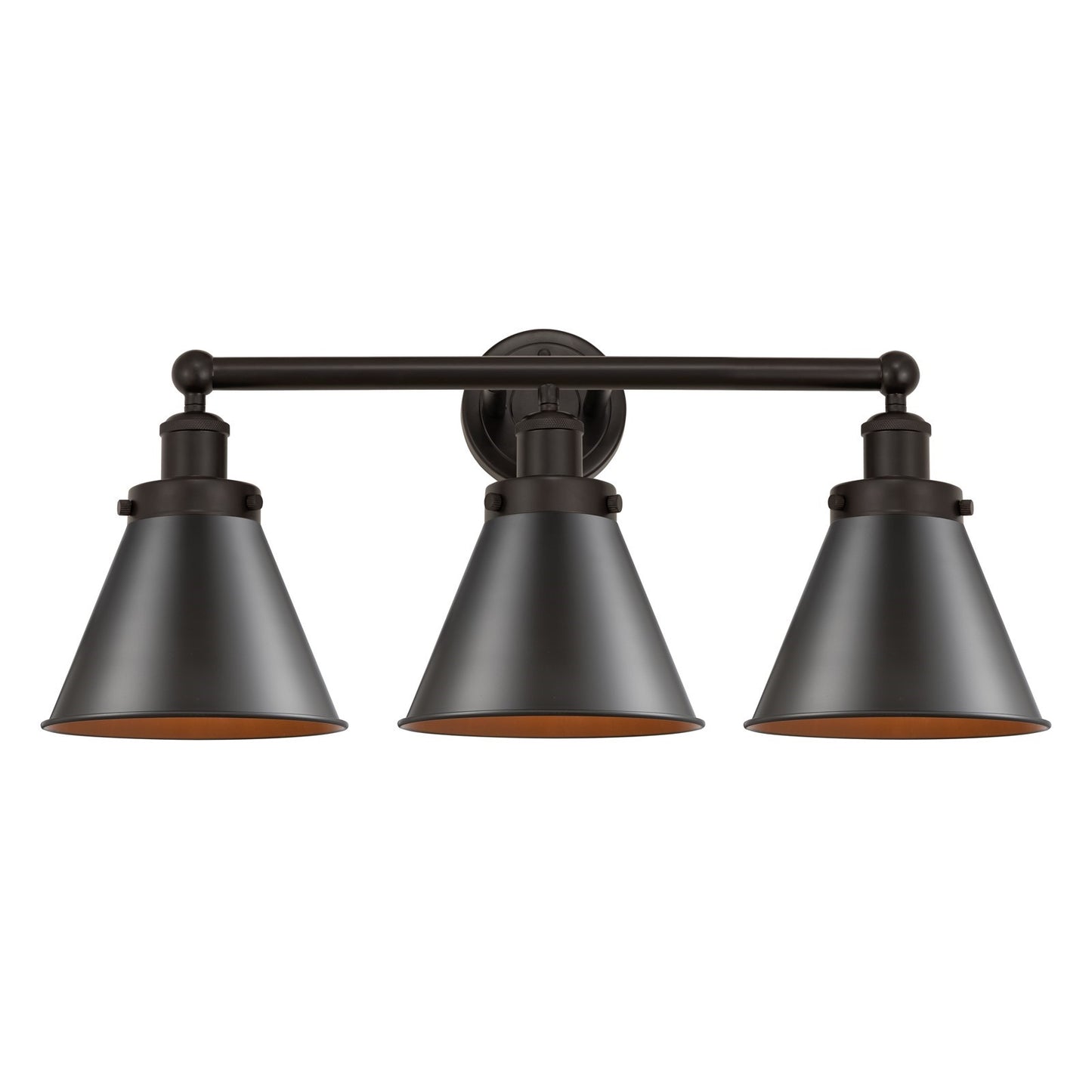 Innovations Appalachian 26in 3-Light Bath Vanity Light | Industrial Oil Rubbed Bronze Steel and Oil Rubbed Bronze Metal Shade | Model 616-3W-OB-M13-OB