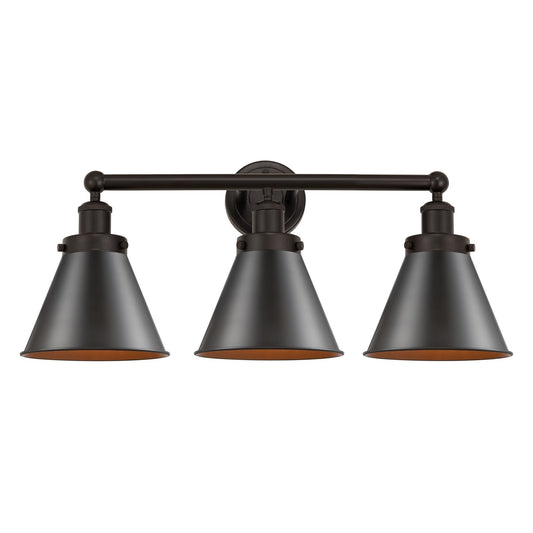 Innovations Appalachian 26in 3-Light Bath Vanity Light | Industrial Oil Rubbed Bronze Steel and Oil Rubbed Bronze Metal Shade | Model 616-3W-OB-M13-OB