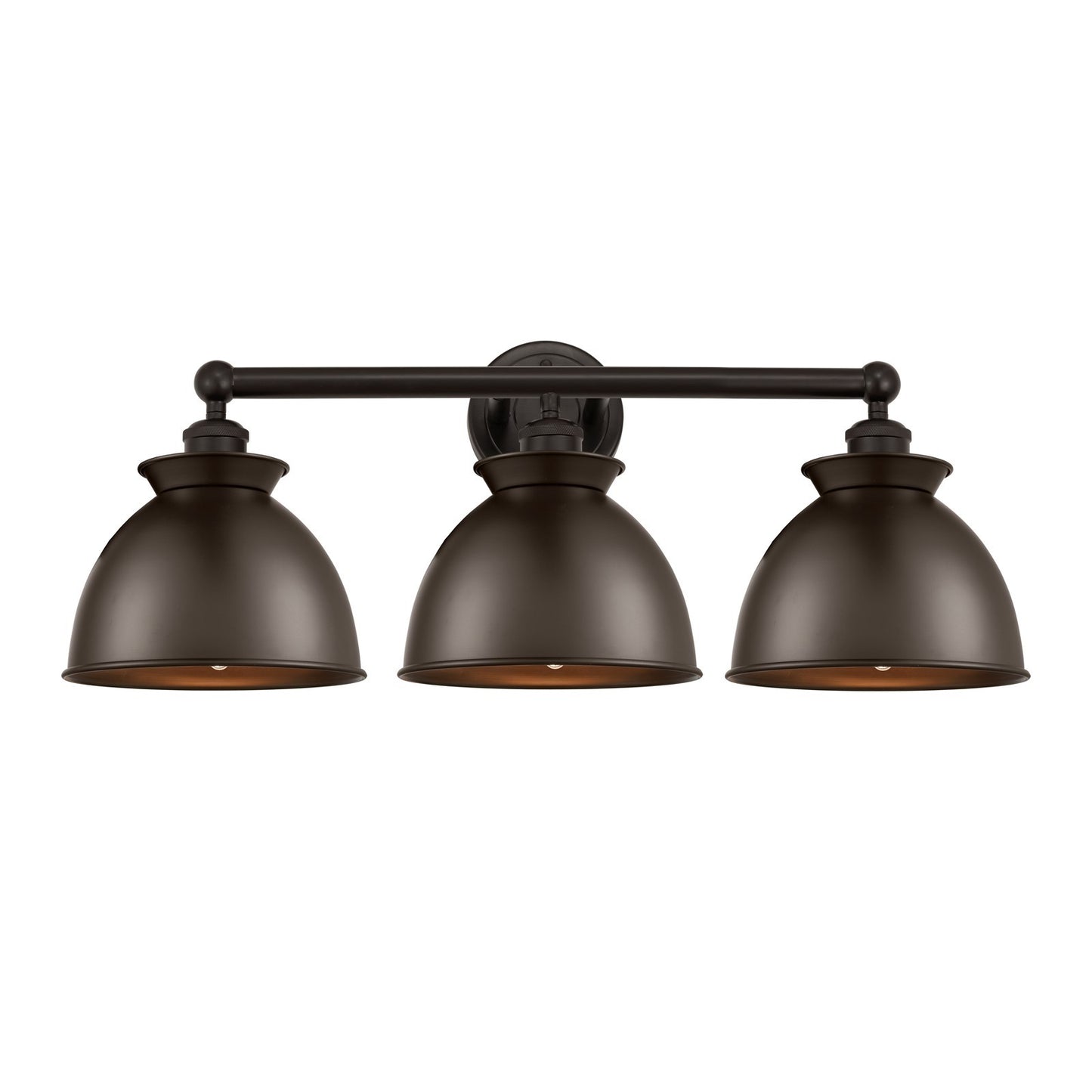 Innovations Adirondack 26in 3-Light Bath Vanity Light | Industrial Farmhouse Oil Rubbed Bronze Steel and Cast Brass with Metal | Model 616-3W-OB-M14-OB