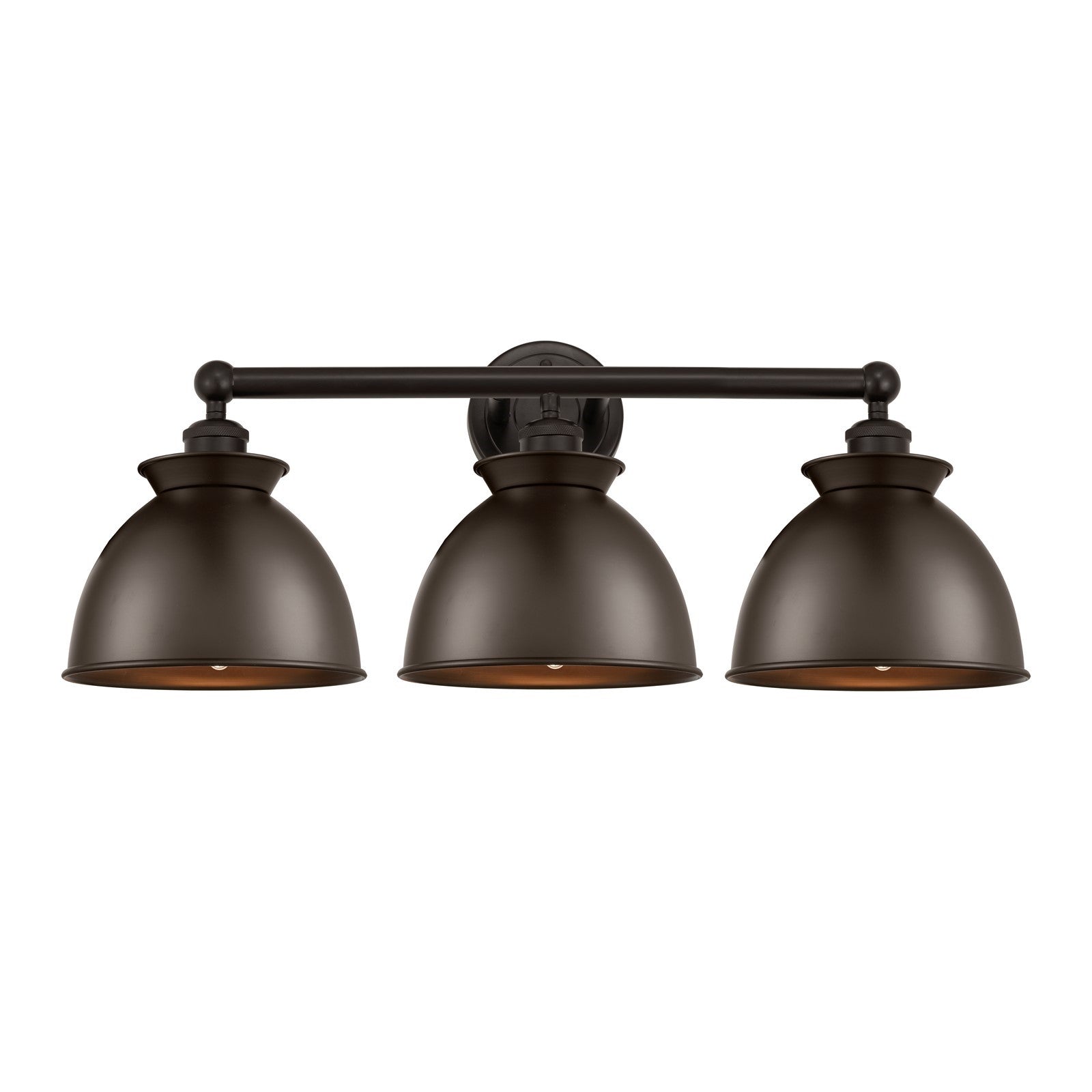 Innovations Adirondack 26in 3-Light Bath Vanity Light | Industrial Farmhouse Oil Rubbed Bronze Steel and Cast Brass with Metal | Model 616-3W-OB-M14-OB