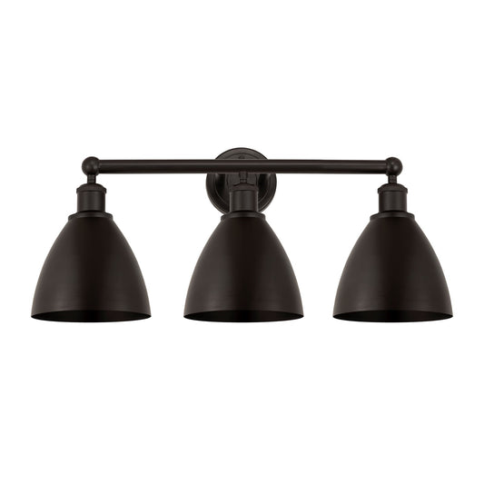 Innovations Bristol 26in 3-Light Bath Vanity | Industrial Oil Rubbed Bronze Steel and Cast Brass | Bathroom Vanity Light | Model 616-3W-OB-MBD-75-OB