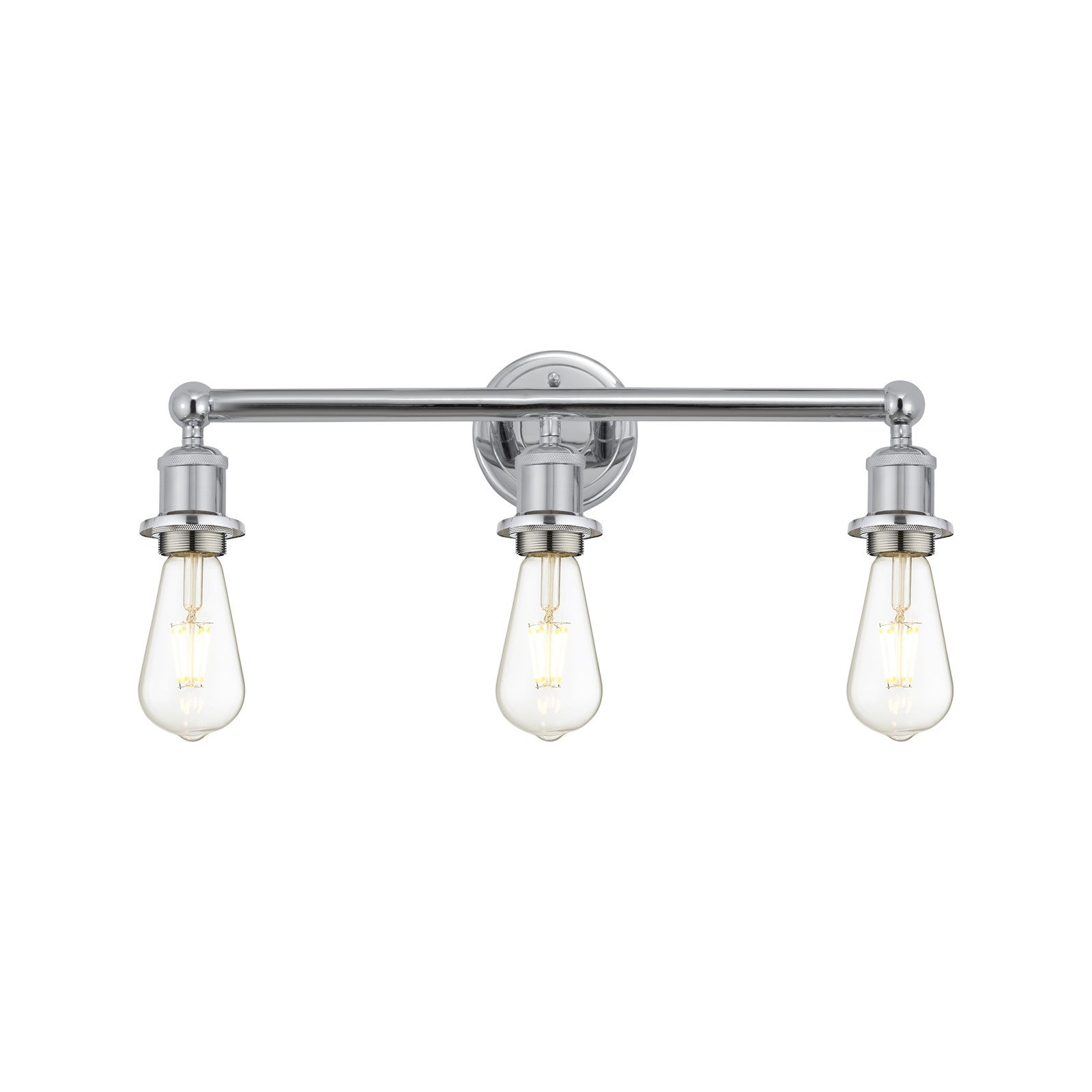 Innovations Edison 21in 3-Light Bath Vanity Light | Industrial Polished Chrome Steel and Cast Brass | Bathroom Vanity | 21.38 x 6 x 6.25 | Model 616-3W-PC