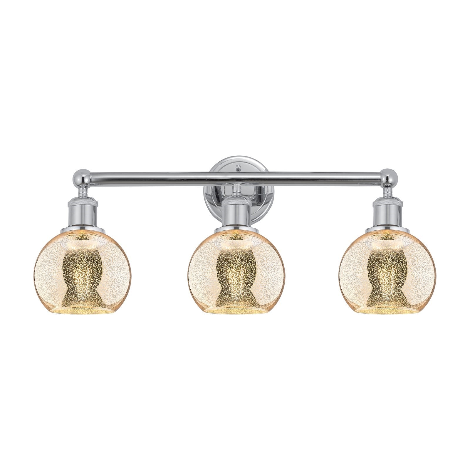 Innovations Athens 24in 3-Light Bath Vanity | Industrial Polished Chrome Steel and Mercury Glass | Bathroom Vanity Lighting | Model 616-3W-PC-G128-6