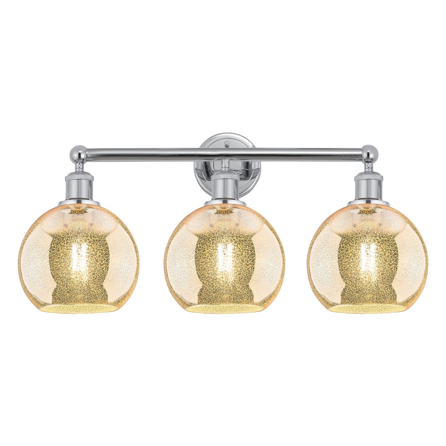 Innovations Athens 26in 3-Light Bath Vanity Light | Industrial Polished Chrome and Mercury Glass | Bathroom Vanity & Powder Room | Model 616-3W-PC-G128-8