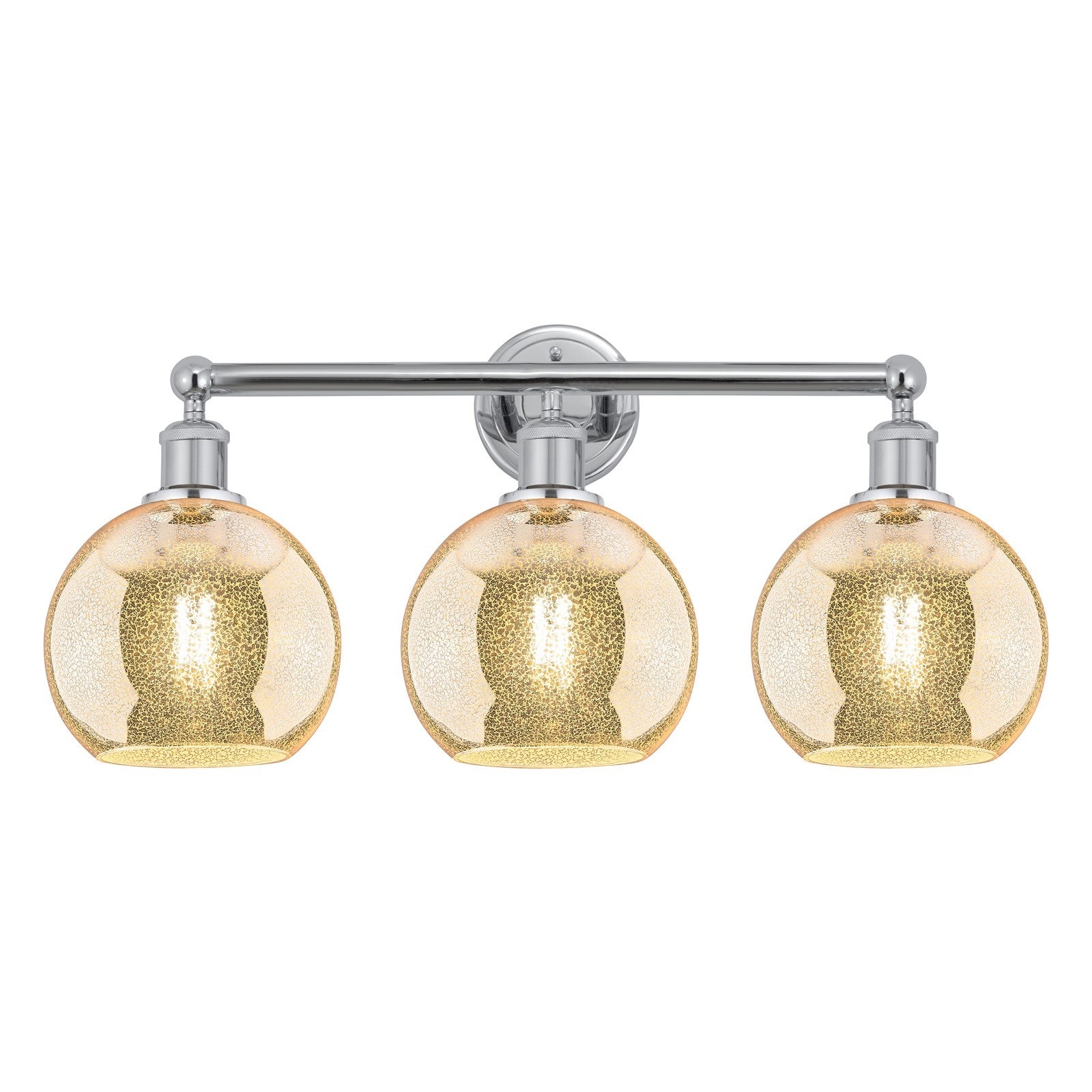 Innovations Athens 26in 3-Light Bath Vanity Light | Industrial Polished Chrome and Mercury Glass | Bathroom Vanity & Powder Room | Model 616-3W-PC-G128-8