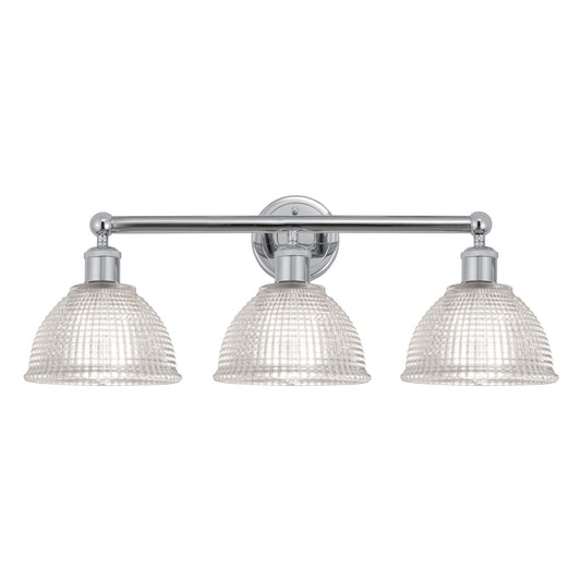 Innovations Arietta 26in 3-Light Bath Vanity Light | Industrial Polished Chrome and Clear Glass | Bathroom Vanity | 26 x 10.25 x | Model 616-3W-PC-G422