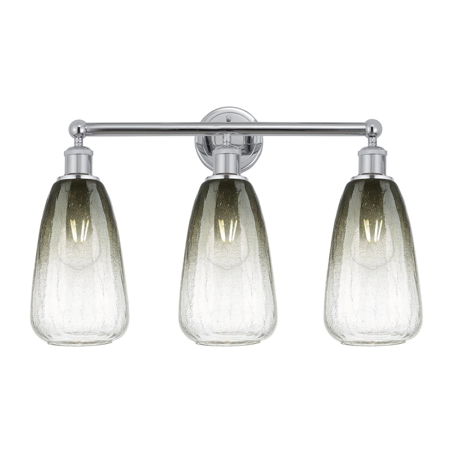 Innovations Brookhaven Almond 24in 3-Light Bath Vanity Light | Industrial Polished Chrome Steel and Slate Glass | Bathroom | Model 616-3W-PC-G480-6SL