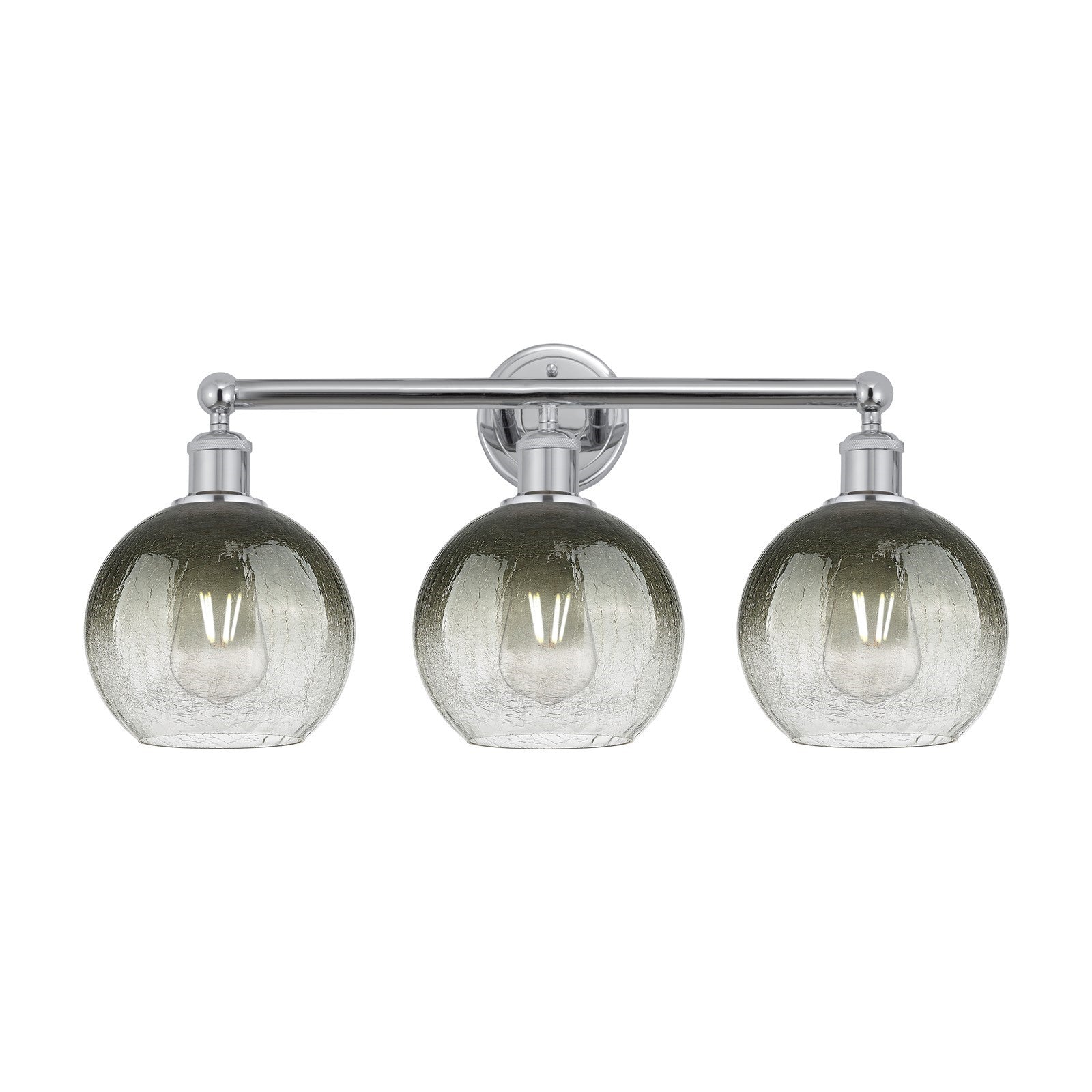 Innovations Brookhaven Globe 26in 3-Light Bath Vanity Light | Industrial Polished Chrome and Slate Glass | Bathroom Vanity | Model 616-3W-PC-G483-8SL